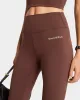 Serif Logo Legging - Chocolate/White sold by Sporty and Rich