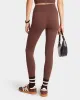 Serif Logo Legging - Chocolate/White sold by Sporty and Rich