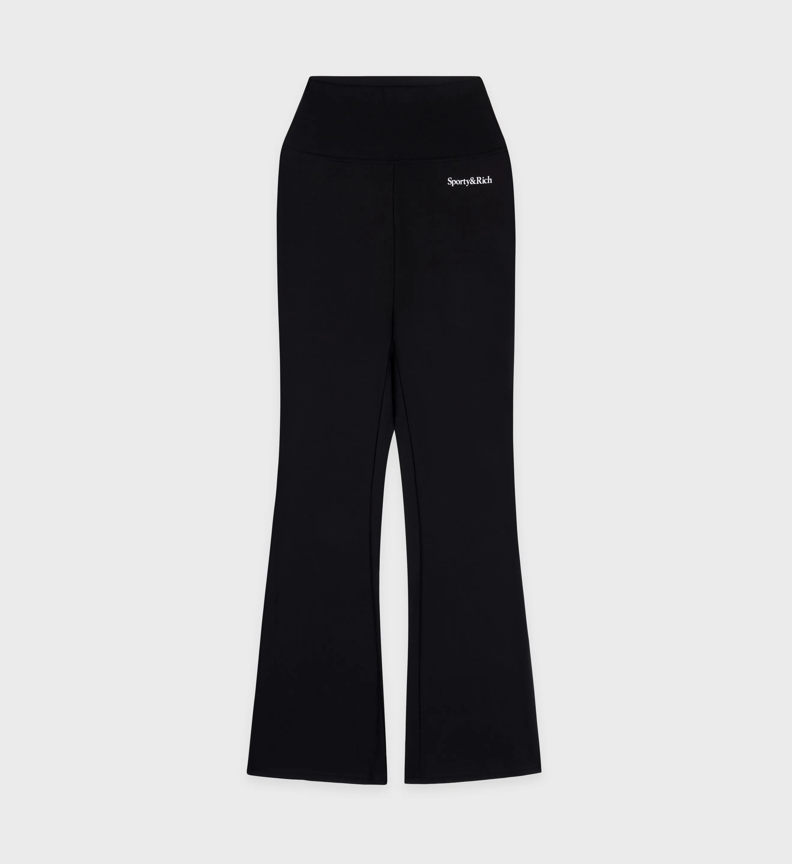 Serif Logo Flared Legging - Black/White sold by Sporty and Rich