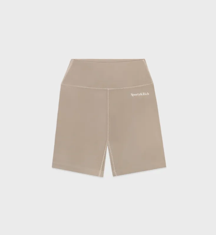 Serif Logo Biker Short - Elephant/White sold by Sporty and Rich