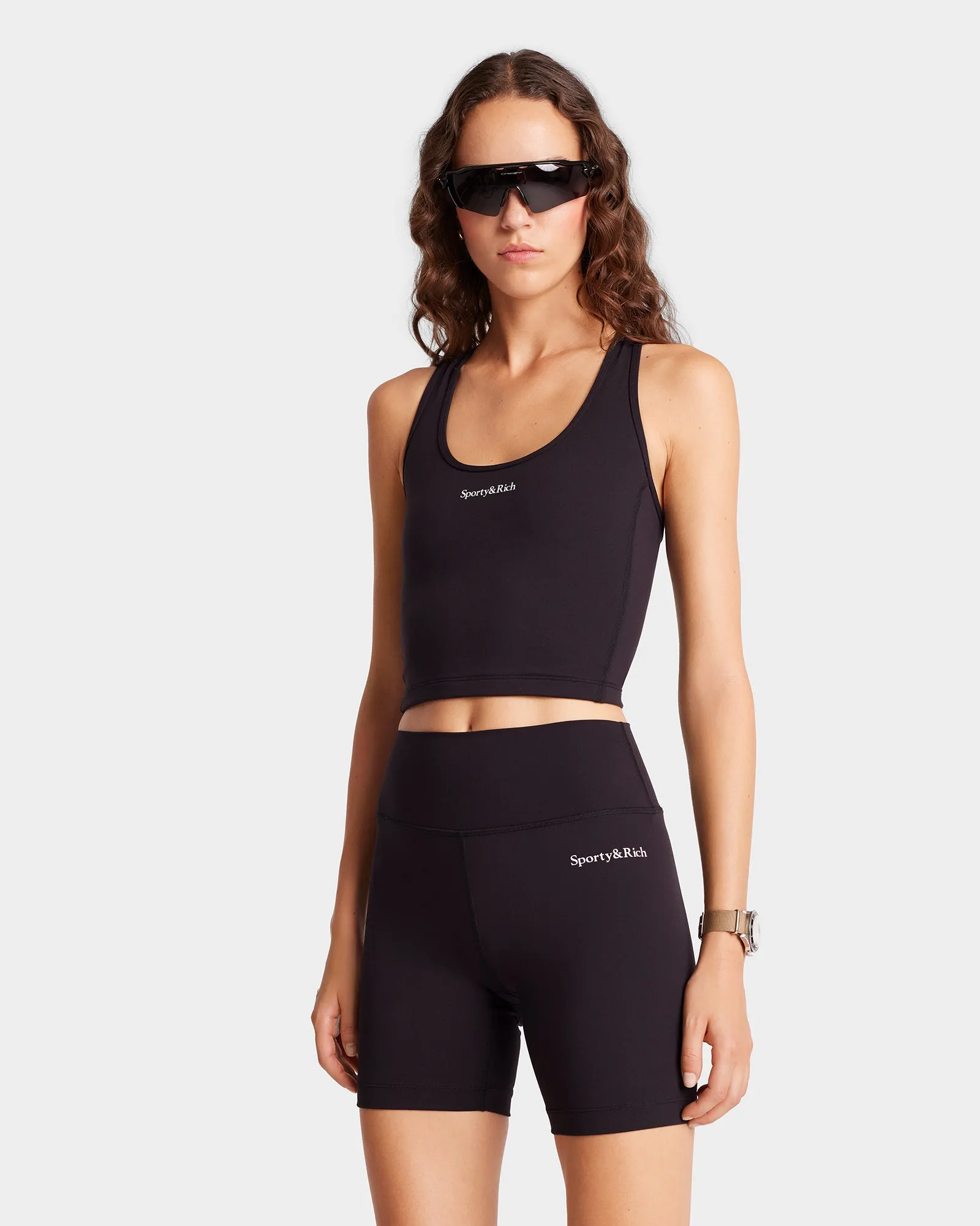 Serif Logo Biker Short - Black/White sold by Sporty and Rich product image thumbnail 2