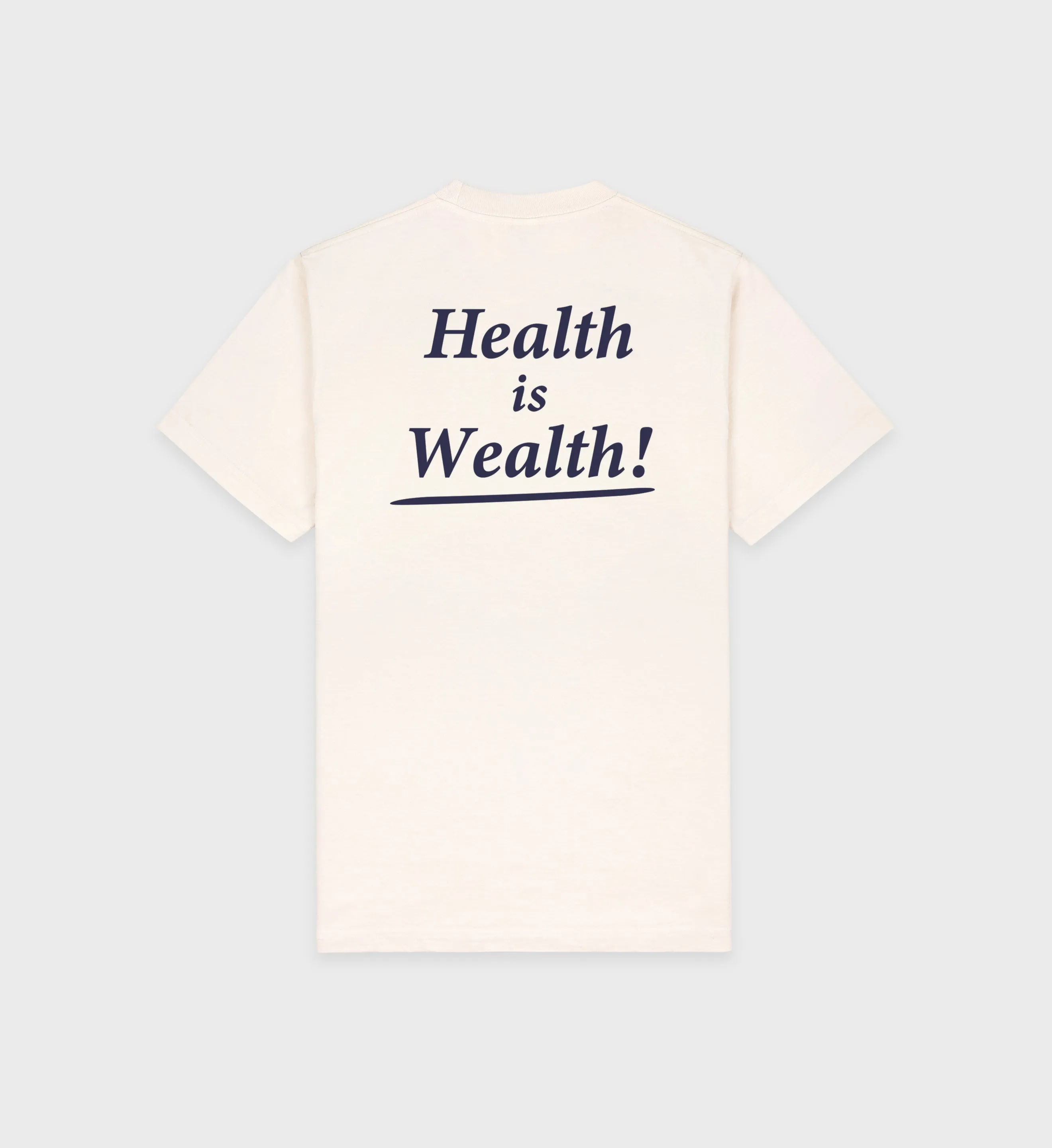 Health is Wealth T-Shirt - Cream/Navy sold by Sporty and Rich product image thumbnail 5