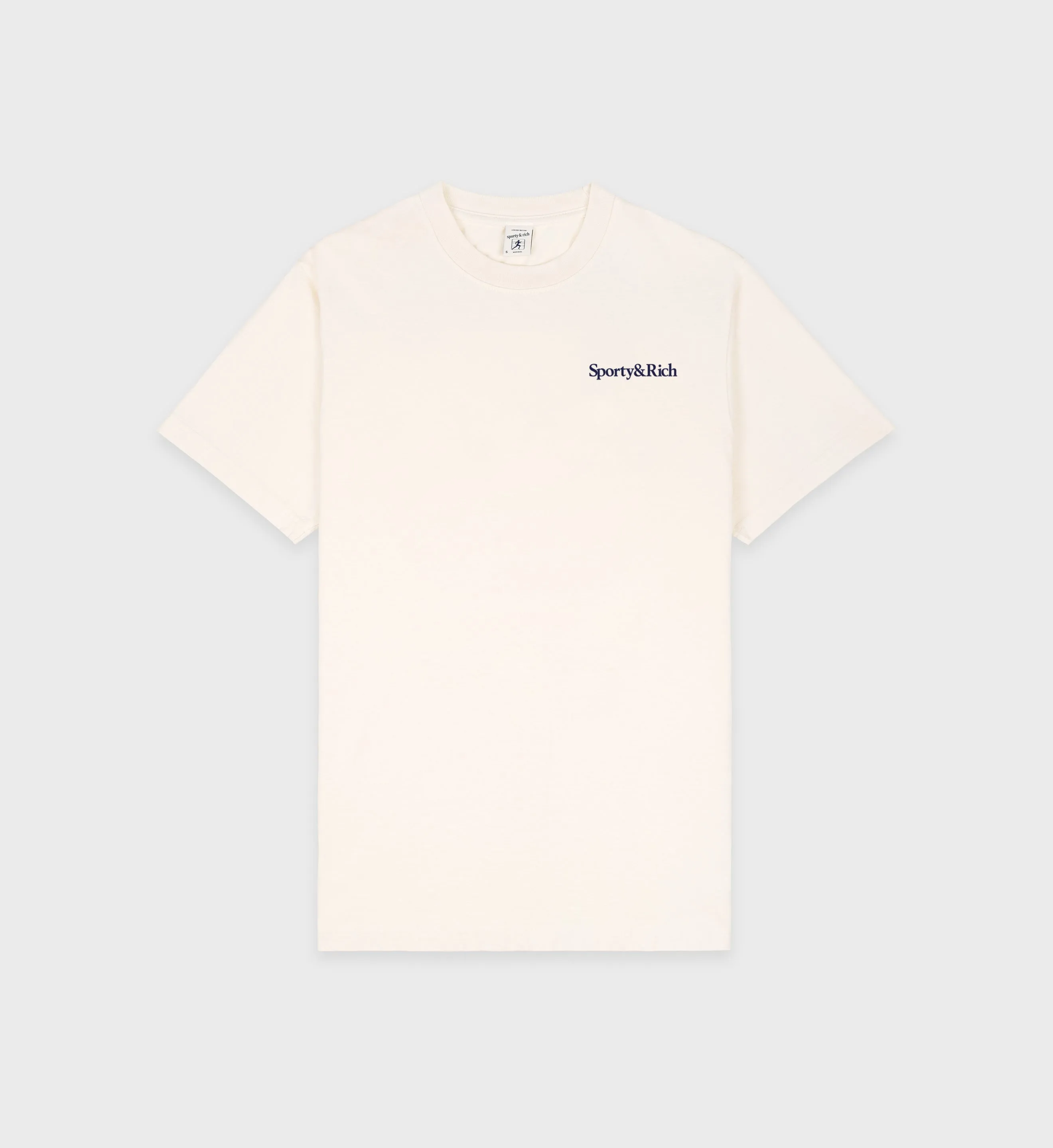 Health is Wealth T-Shirt - Cream/Navy sold by Sporty and Rich