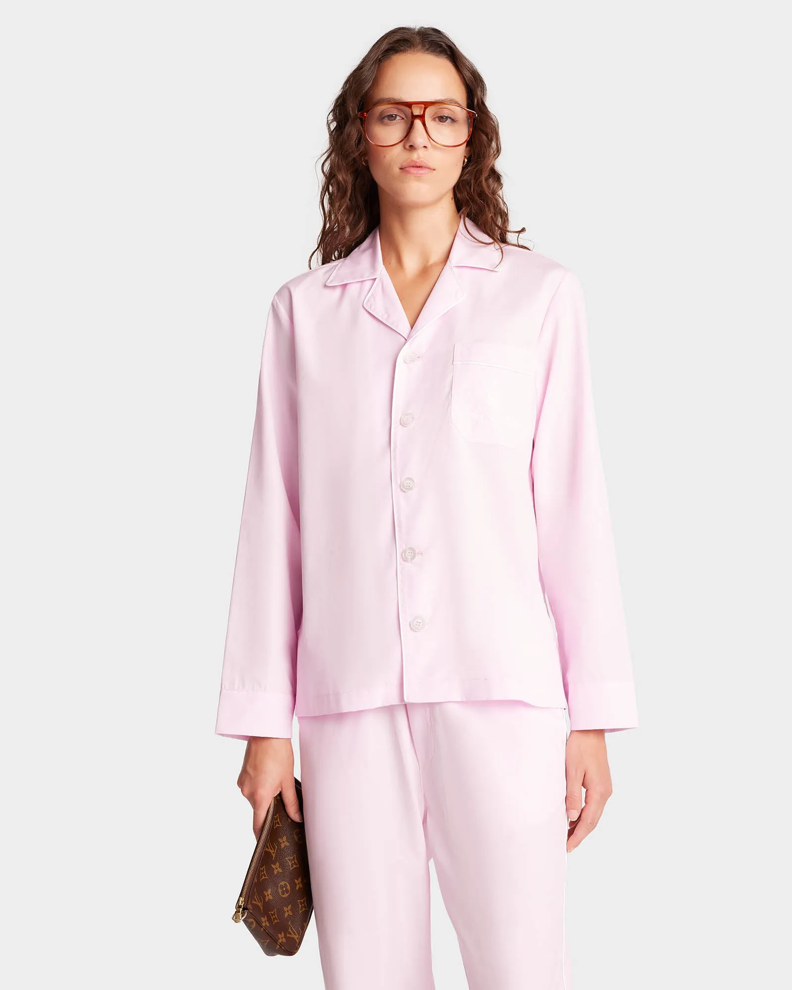 Vendome Pyjama Shirt - Ballet/White sold by Sporty and Rich product image thumbnail 5