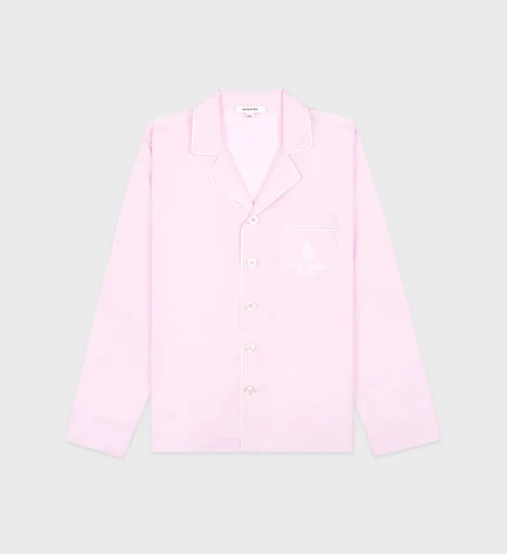 Vendome Pyjama Shirt - Ballet/White sold by Sporty and Rich