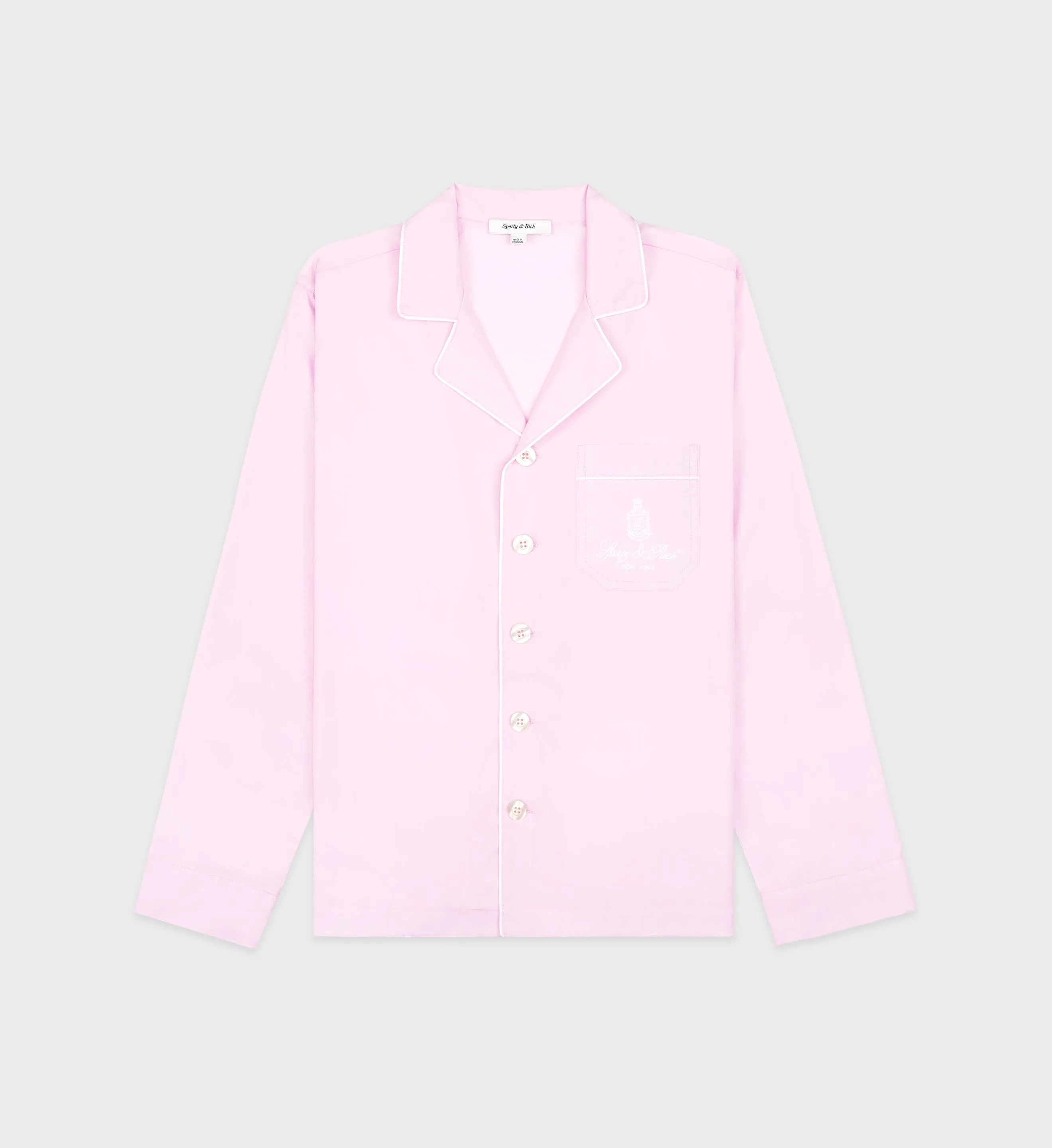 Vendome Pyjama Shirt - Ballet/White sold by Sporty and Rich