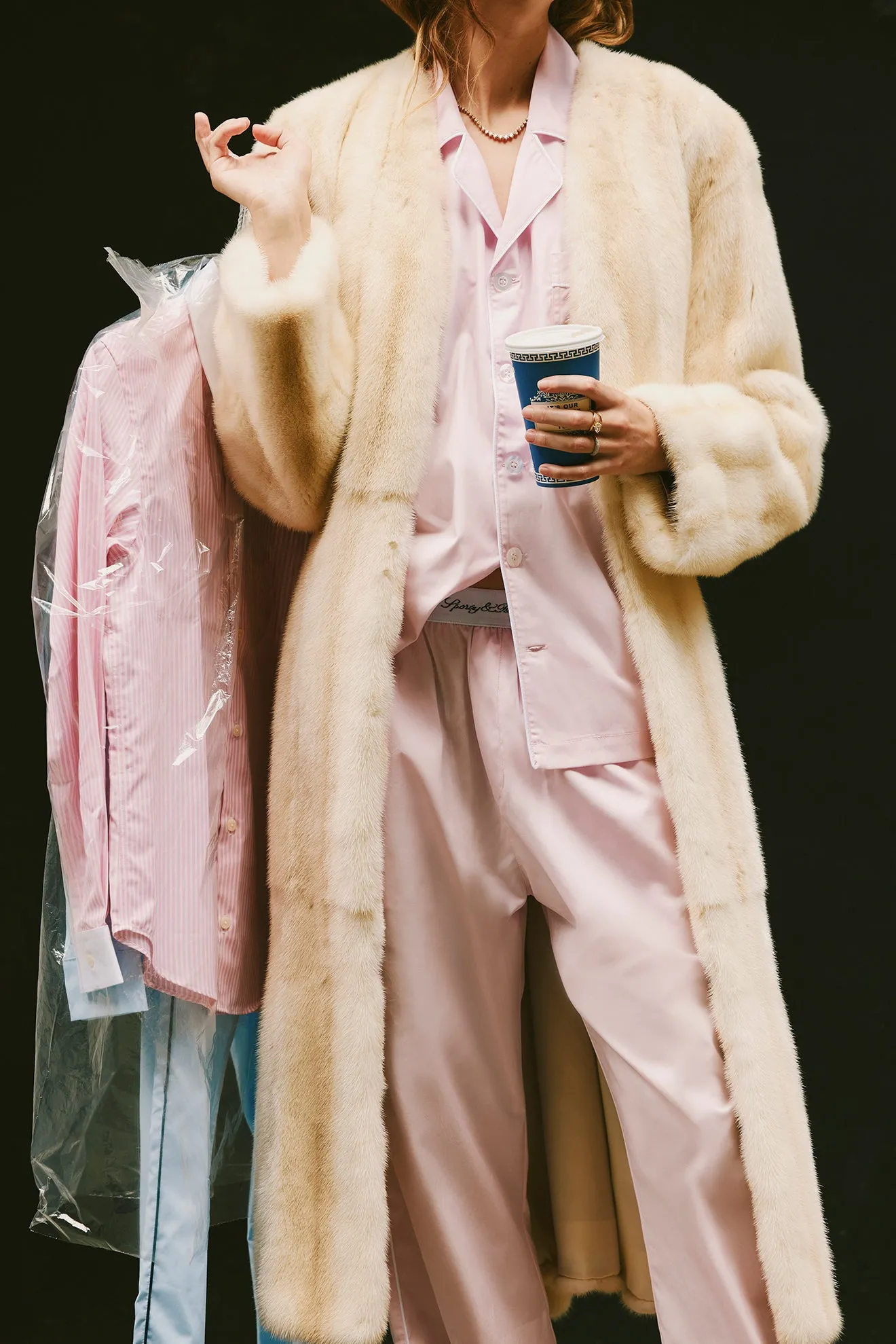 Vendome Pyjama Trousers - Ballet/White sold by Sporty and Rich product image thumbnail 2