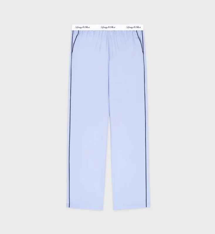 Vendome Pyjama Trousers - Sky Blue/Navy sold by Sporty and Rich