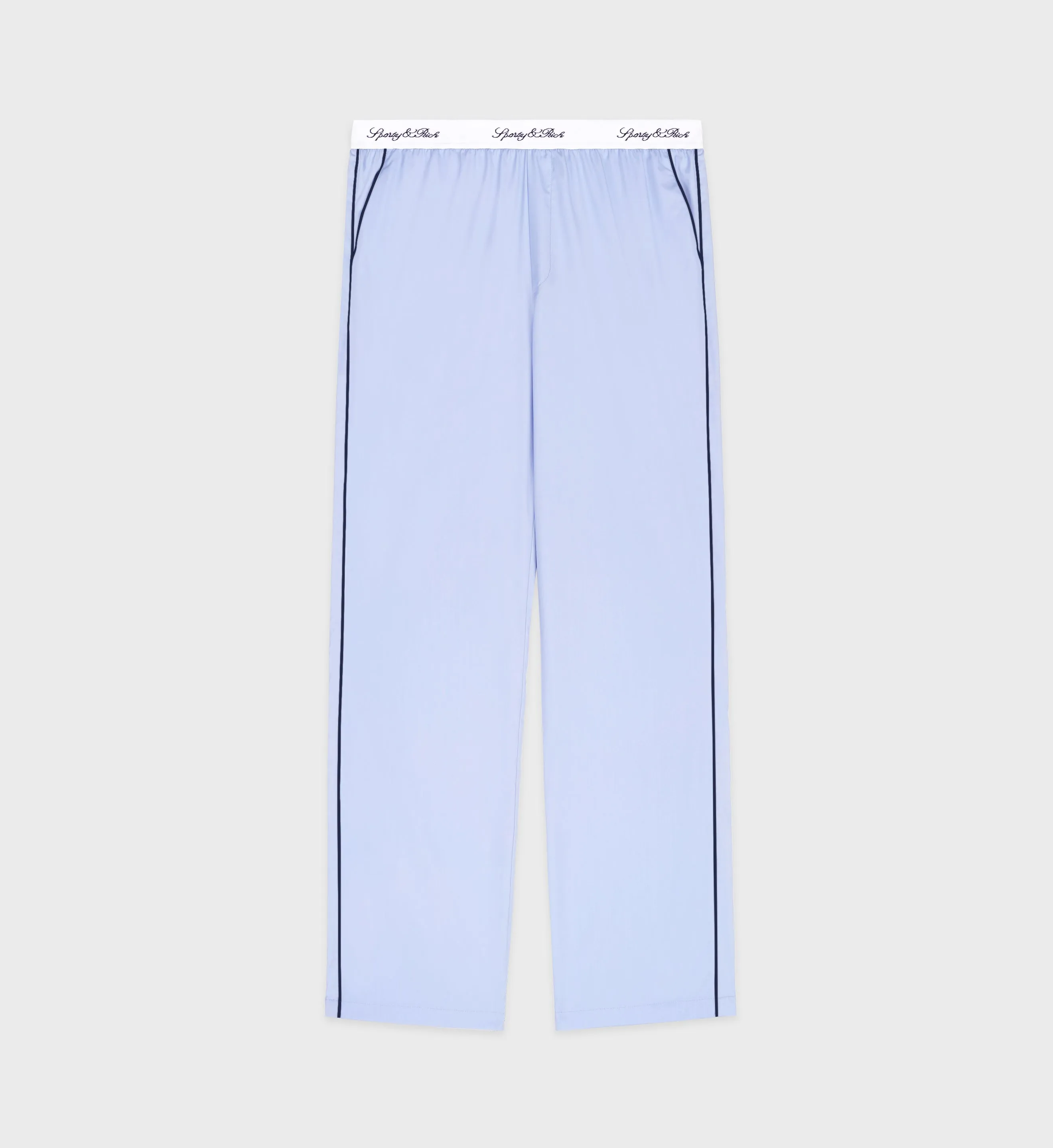Vendome Pyjama Trousers - Sky Blue/Navy sold by Sporty and Rich