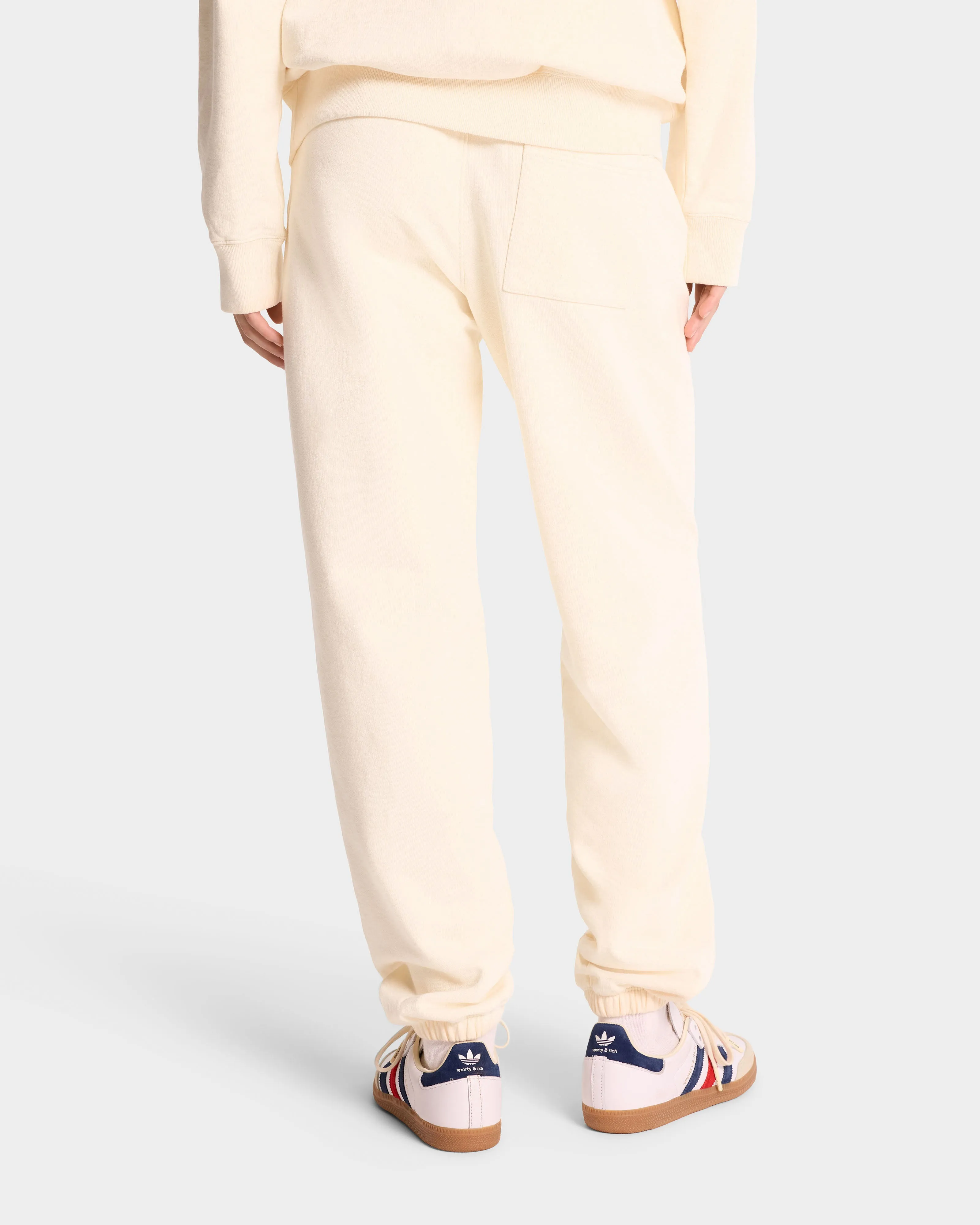 Serif Logo Sweatpant - Cream/Navy sold by Sporty and Rich product image thumbnail 5