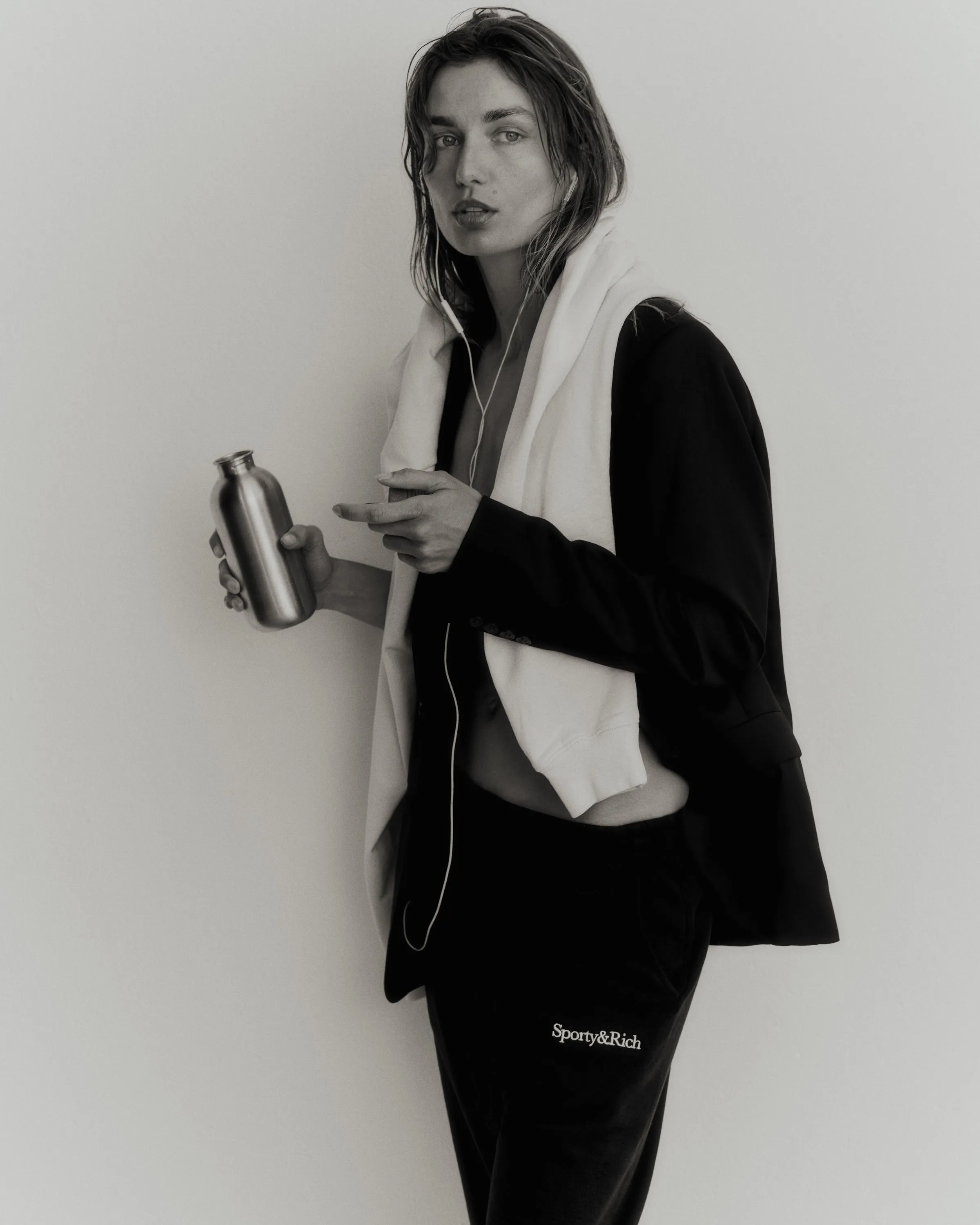 Serif Logo Sweatpant - Faded Black/White sold by Sporty and Rich product image thumbnail 2