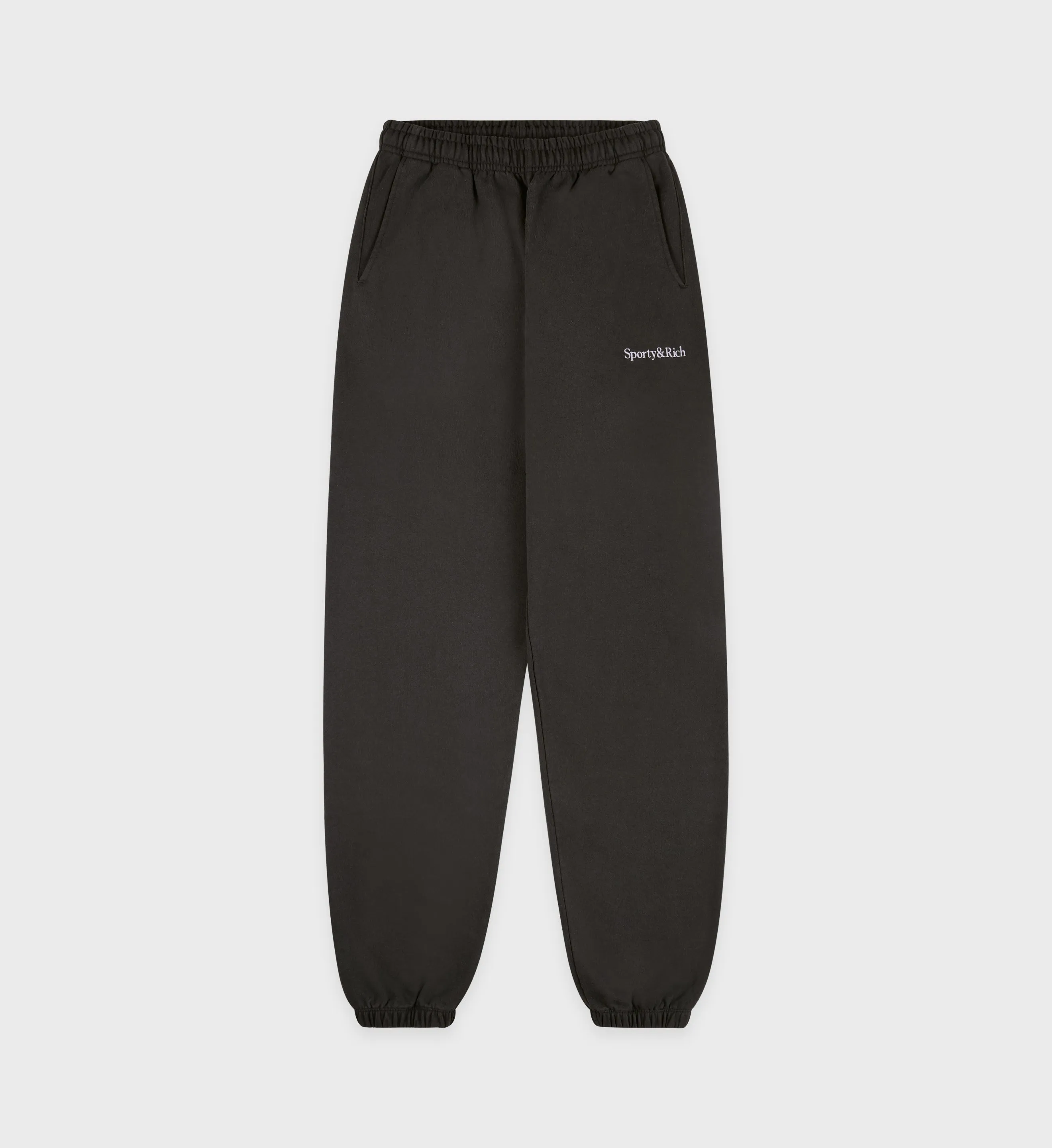 Serif Logo Sweatpant - Faded Black/White sold by Sporty and Rich