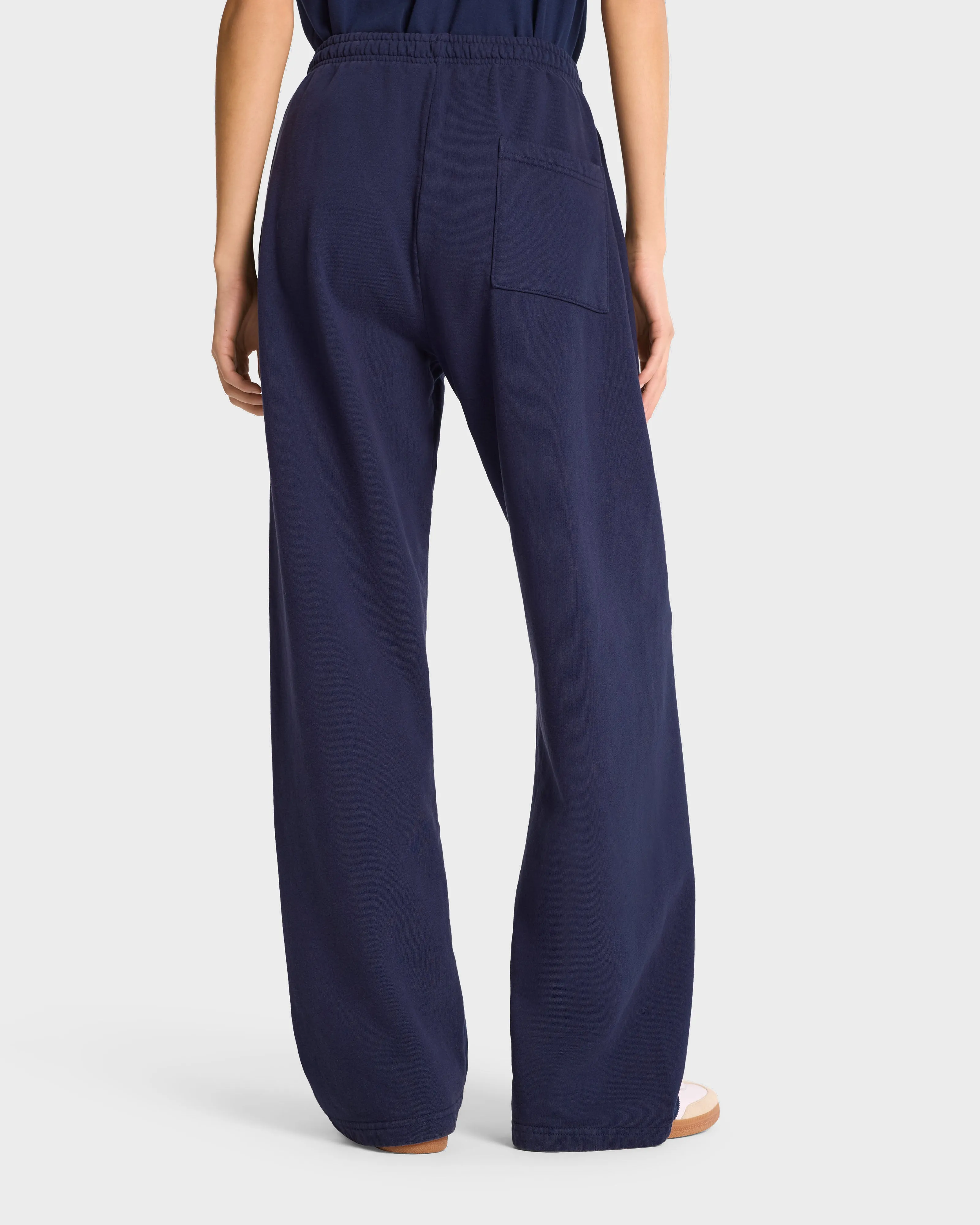 Serif Logo Straight Leg Sweatpant - Navy/White sold by Sporty and Rich product image thumbnail 5