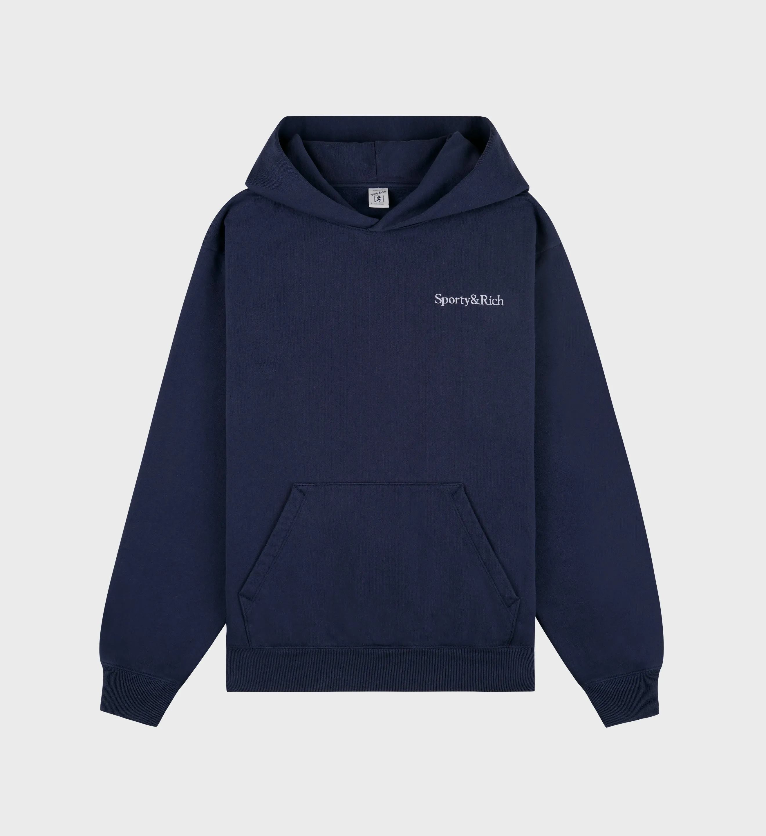 Serif Logo Hoodie - Navy/White sold by Sporty and Rich