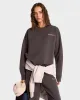 Serif Logo Crewneck - Faded Black/White sold by Sporty and Rich