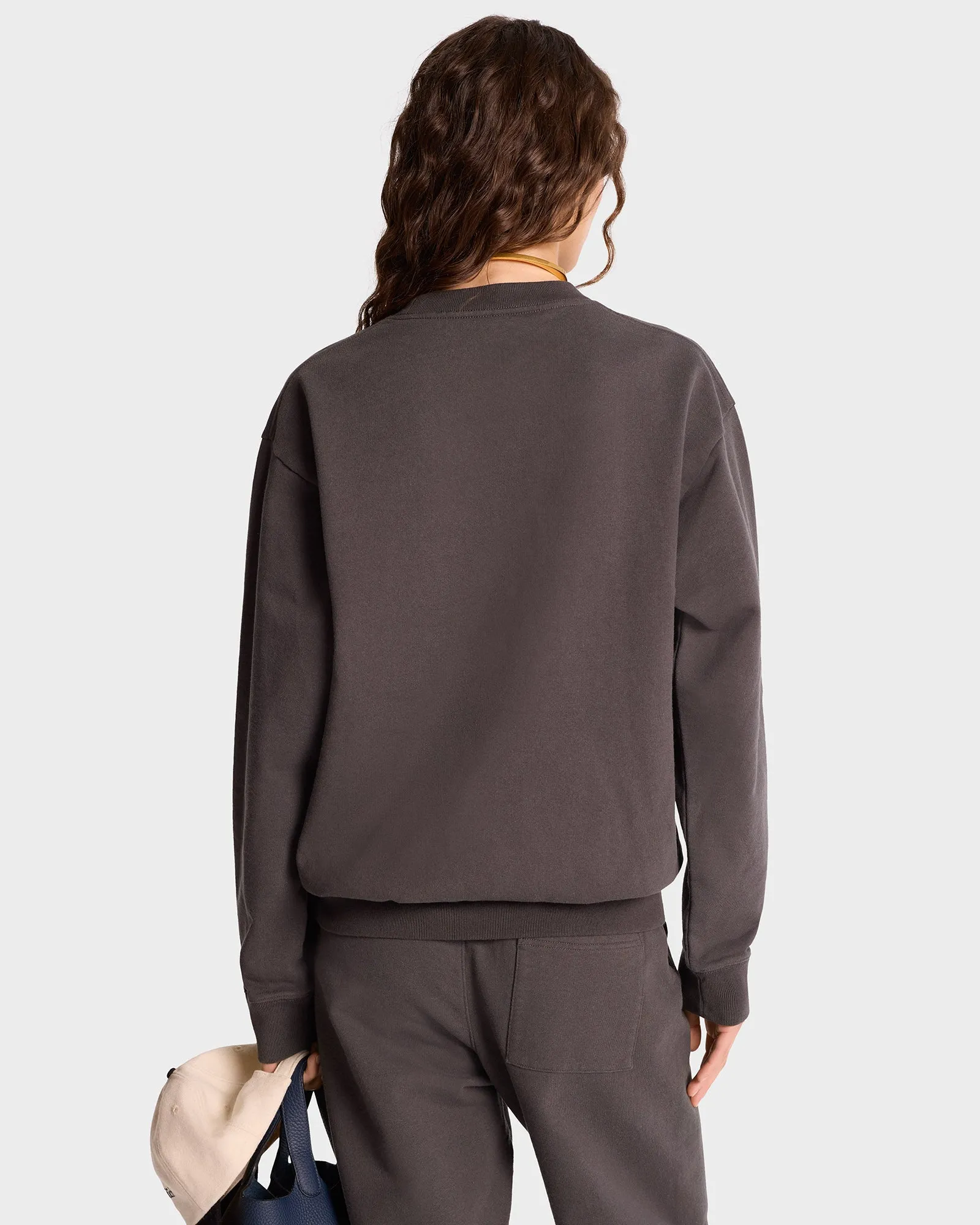 Serif Logo Crewneck - Faded Black/White sold by Sporty and Rich product image thumbnail 5