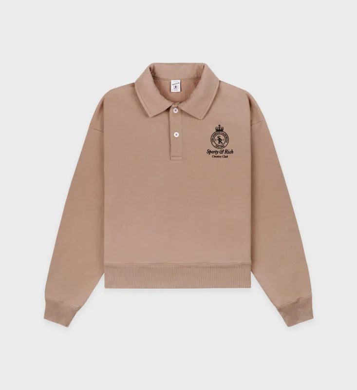 Crown Polo - Mink/Faded Black sold by Sporty and Rich