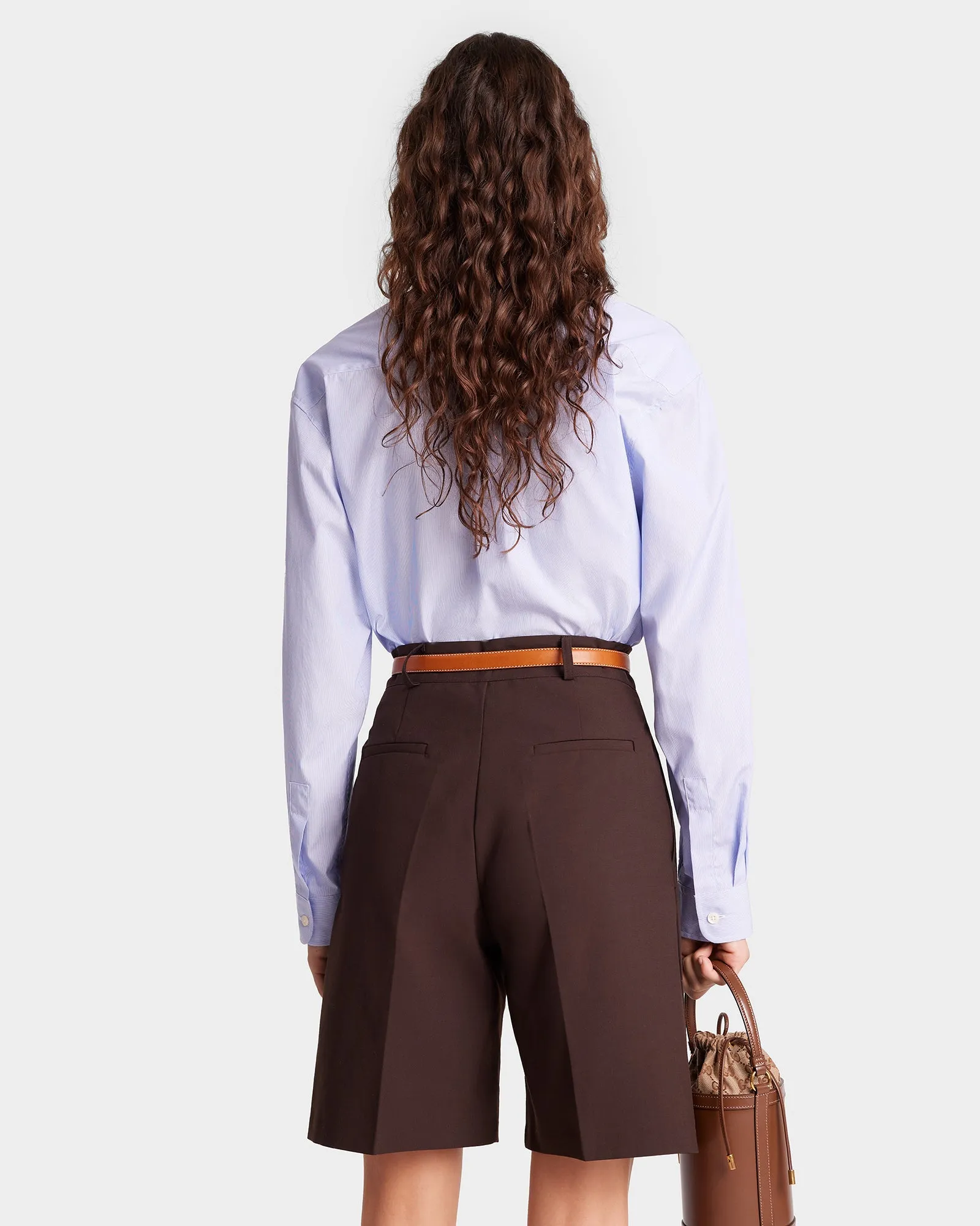 Crown Oversized Shirt - Blue/White Thin Stripe sold by Sporty and Rich product image thumbnail 5