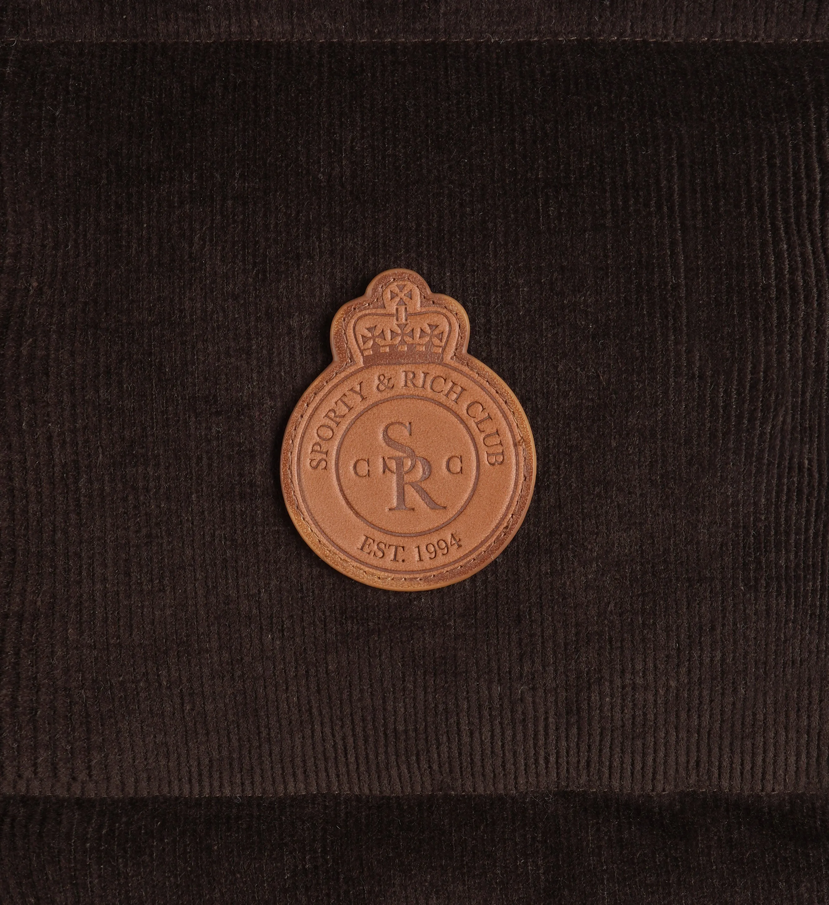 Crown Puffer Corduroy Vest - Chocolate sold by Sporty and Rich product image thumbnail 3