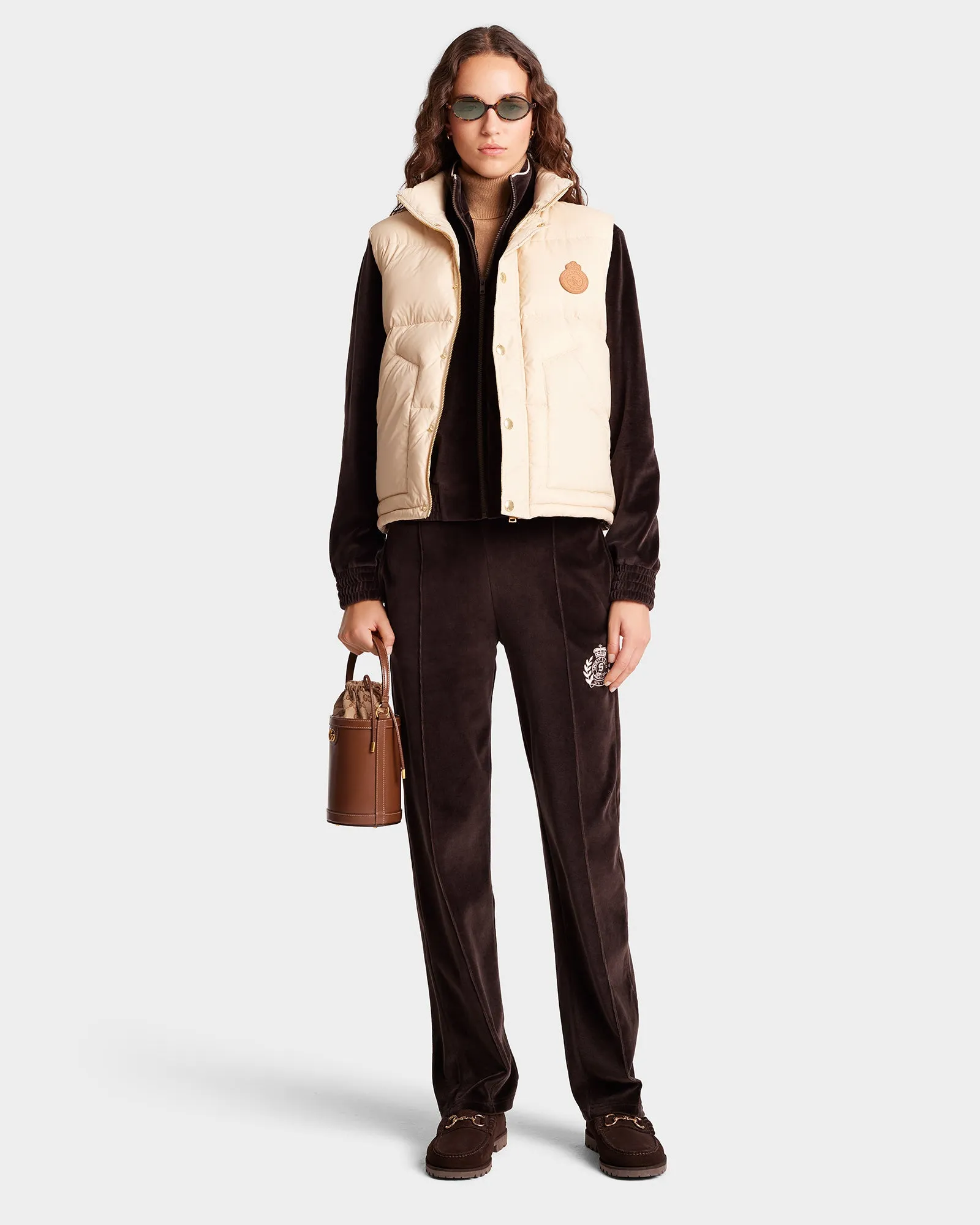 Crown Puffer Vest - Cream sold by Sporty and Rich product image thumbnail 2