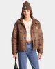 Crown Puffer Jacket - Chocolate sold by Sporty and Rich