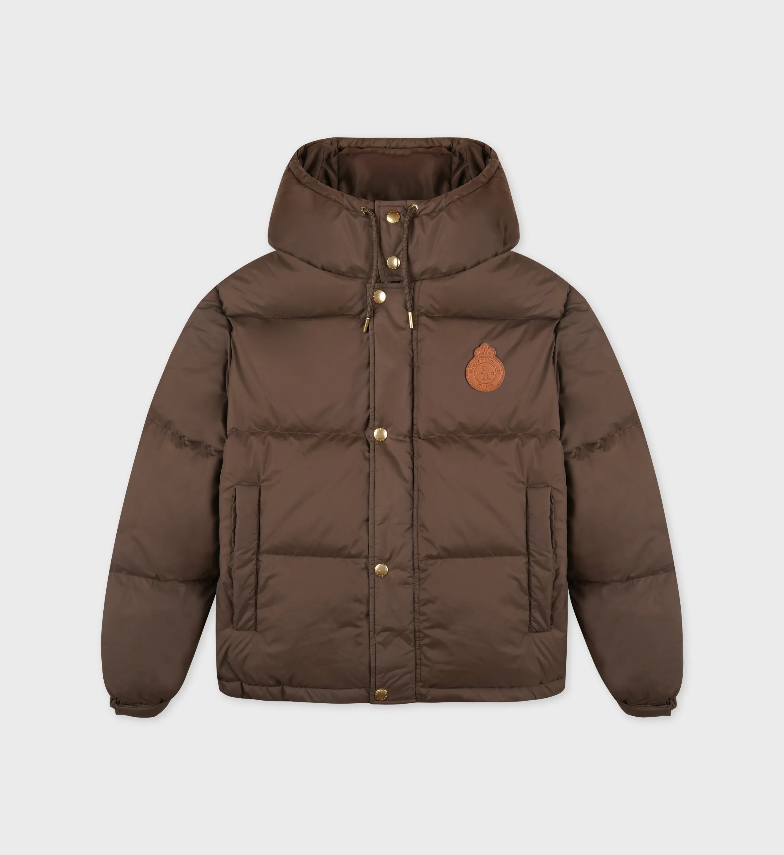Crown Puffer Jacket - Chocolate sold by Sporty and Rich