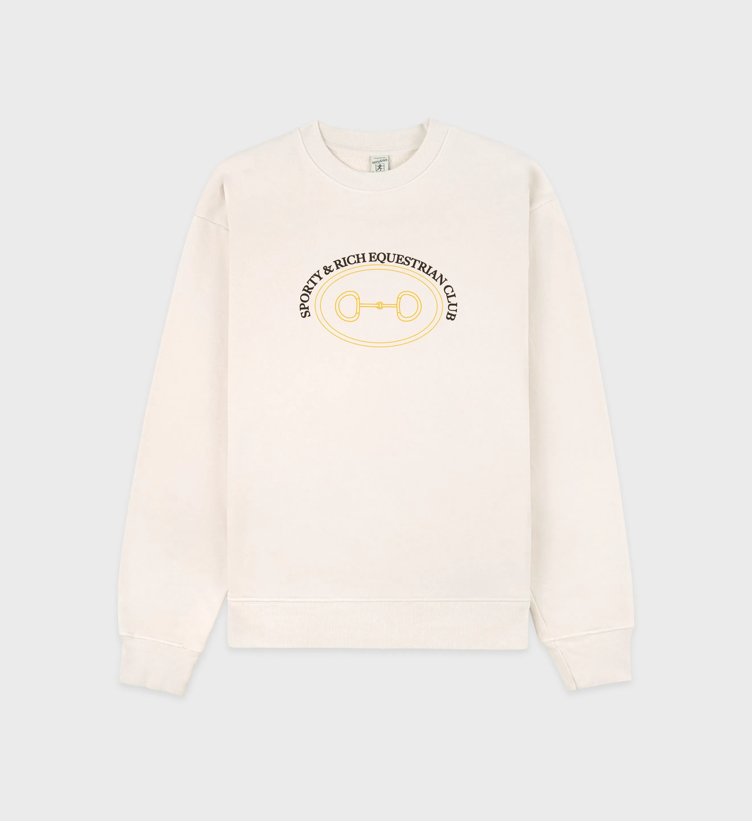 Equestrian Crewneck - Cream/Chocolate sold by Sporty and Rich