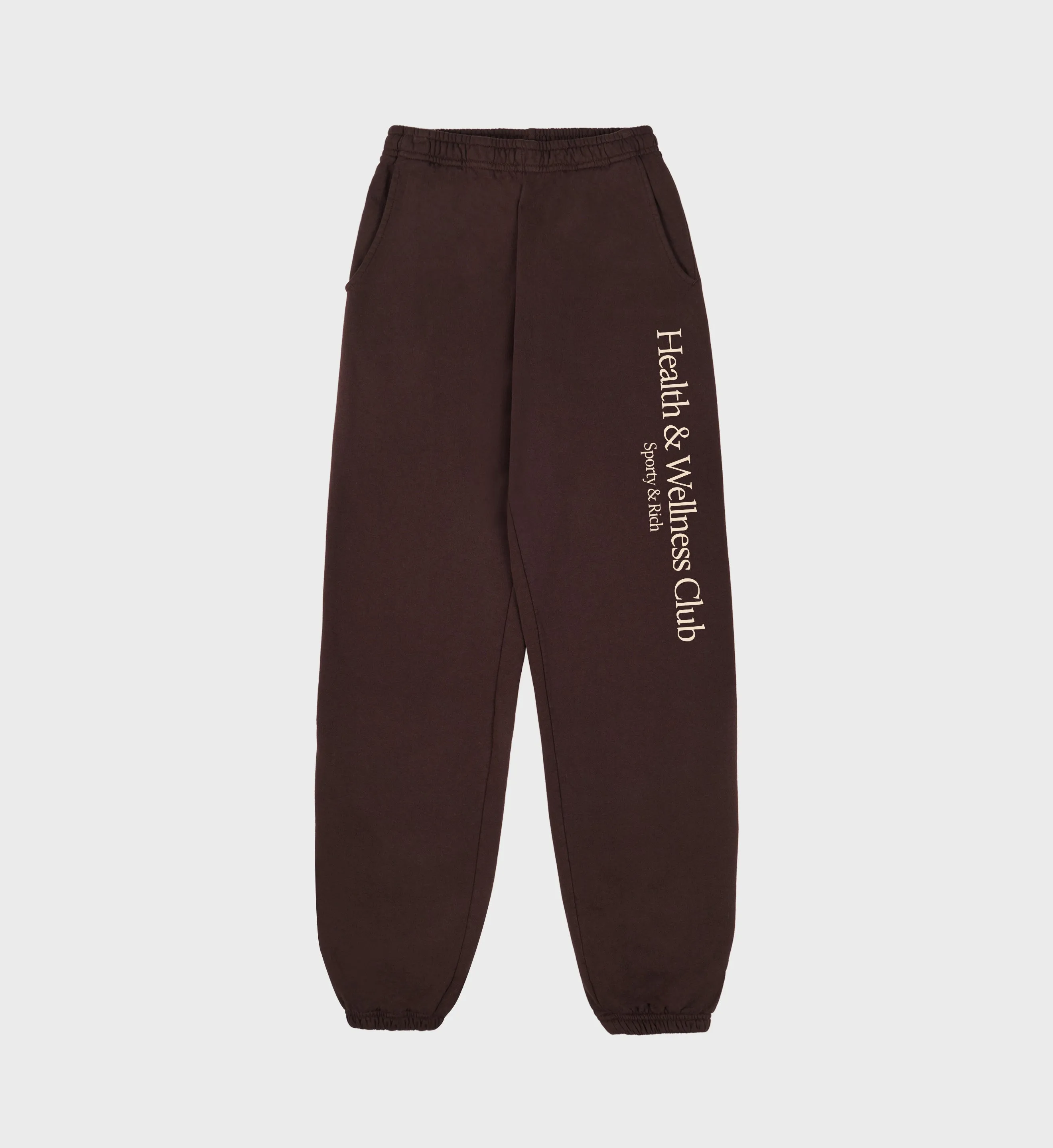 H&W Crest Sweatpant - Chocolate/Cream sold by Sporty and Rich