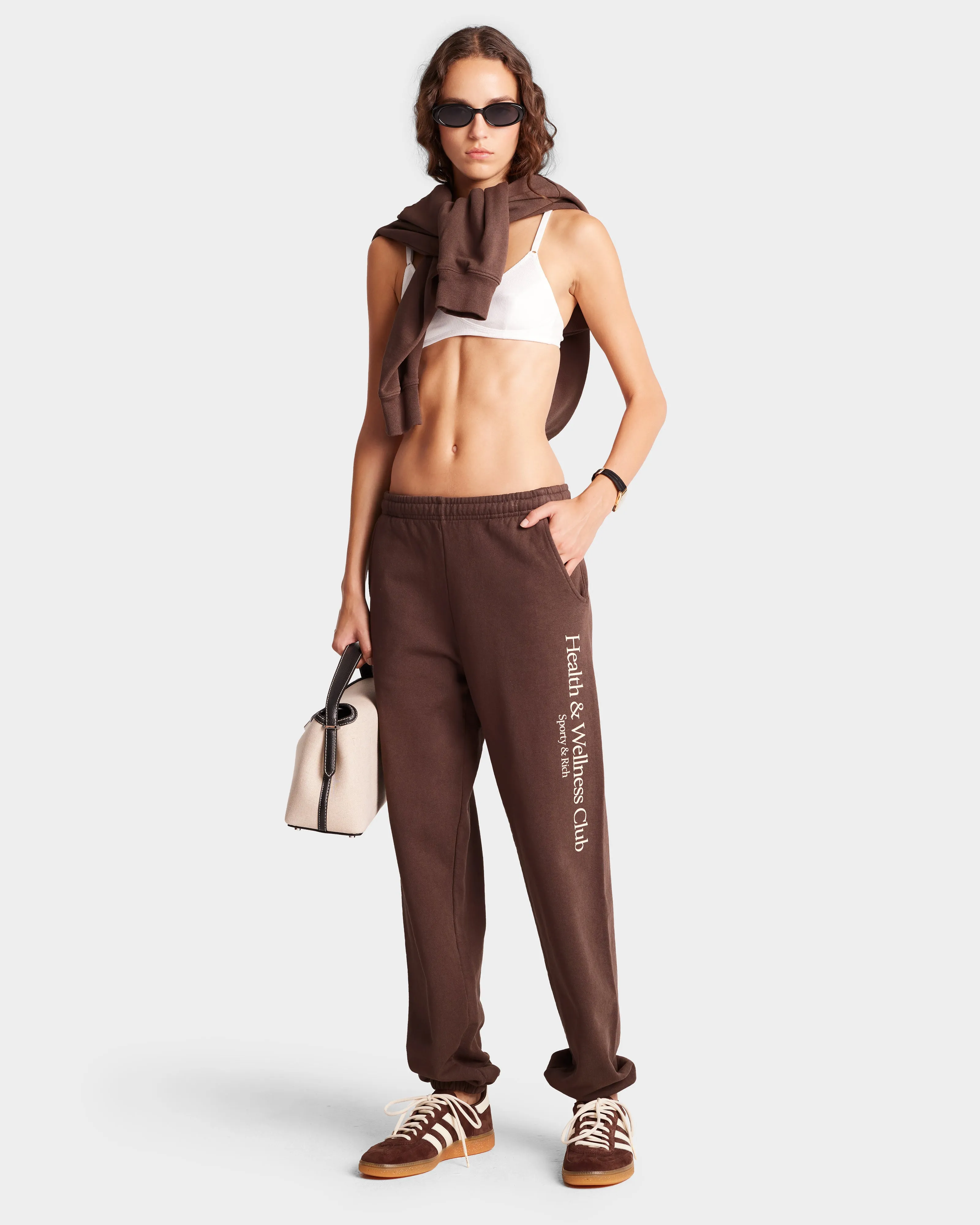 H&W Crest Sweatpant - Chocolate/Cream sold by Sporty and Rich product image thumbnail 2