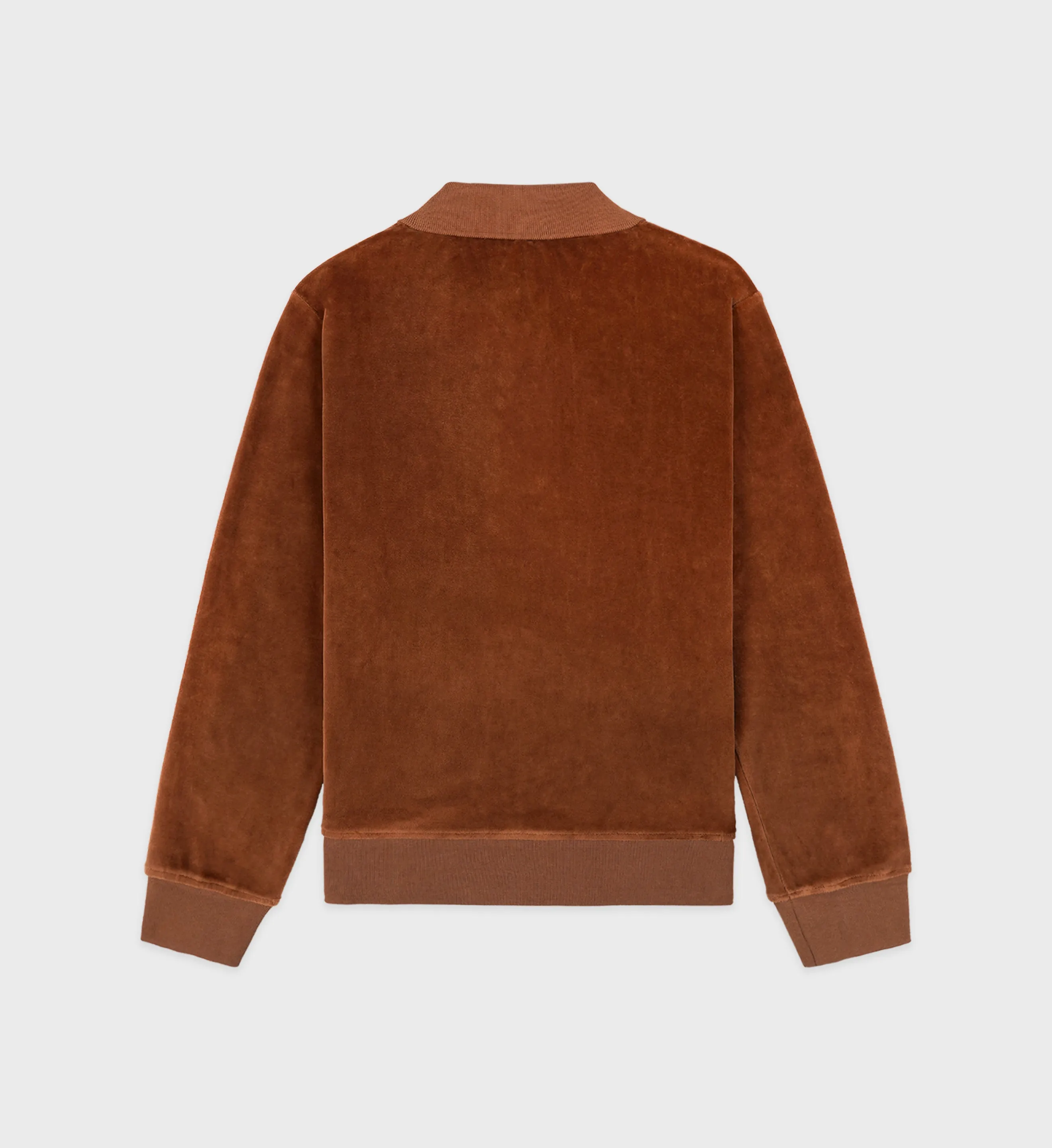 NY Crest Longsleeve Velour Polo - Tobacco/Cream sold by Sporty and Rich product image thumbnail 5