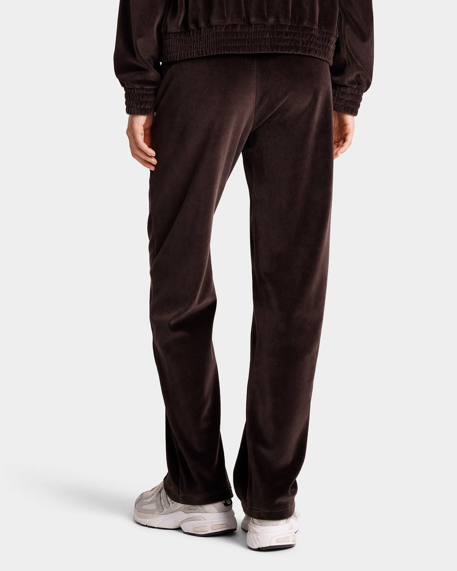 NY Crest Velour Track Pant - Chocolate/Cream sold by Sporty and Rich product image thumbnail 4