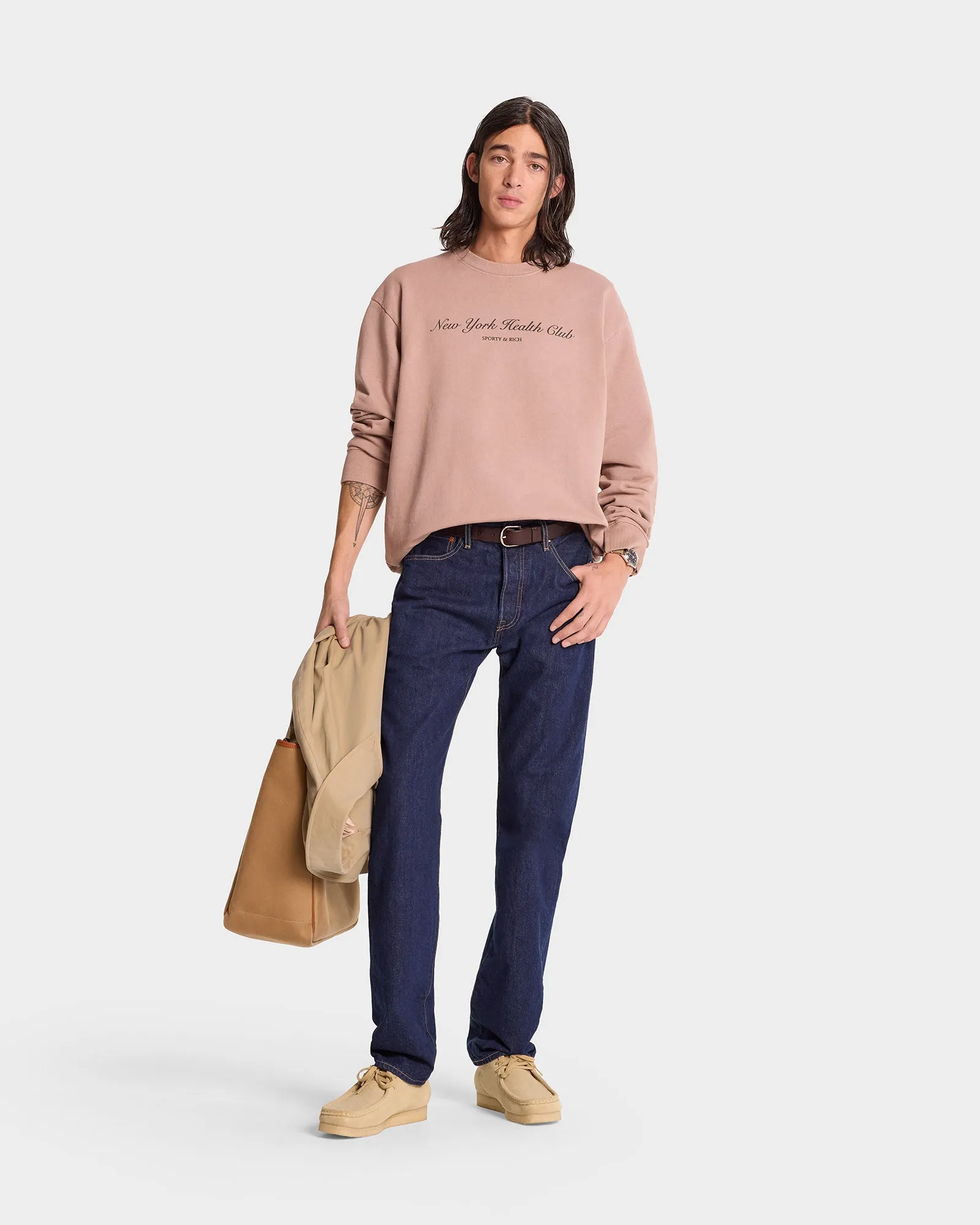 NY Health Club Crewneck - Mink/Faded Black sold by Sporty and Rich product image thumbnail 2