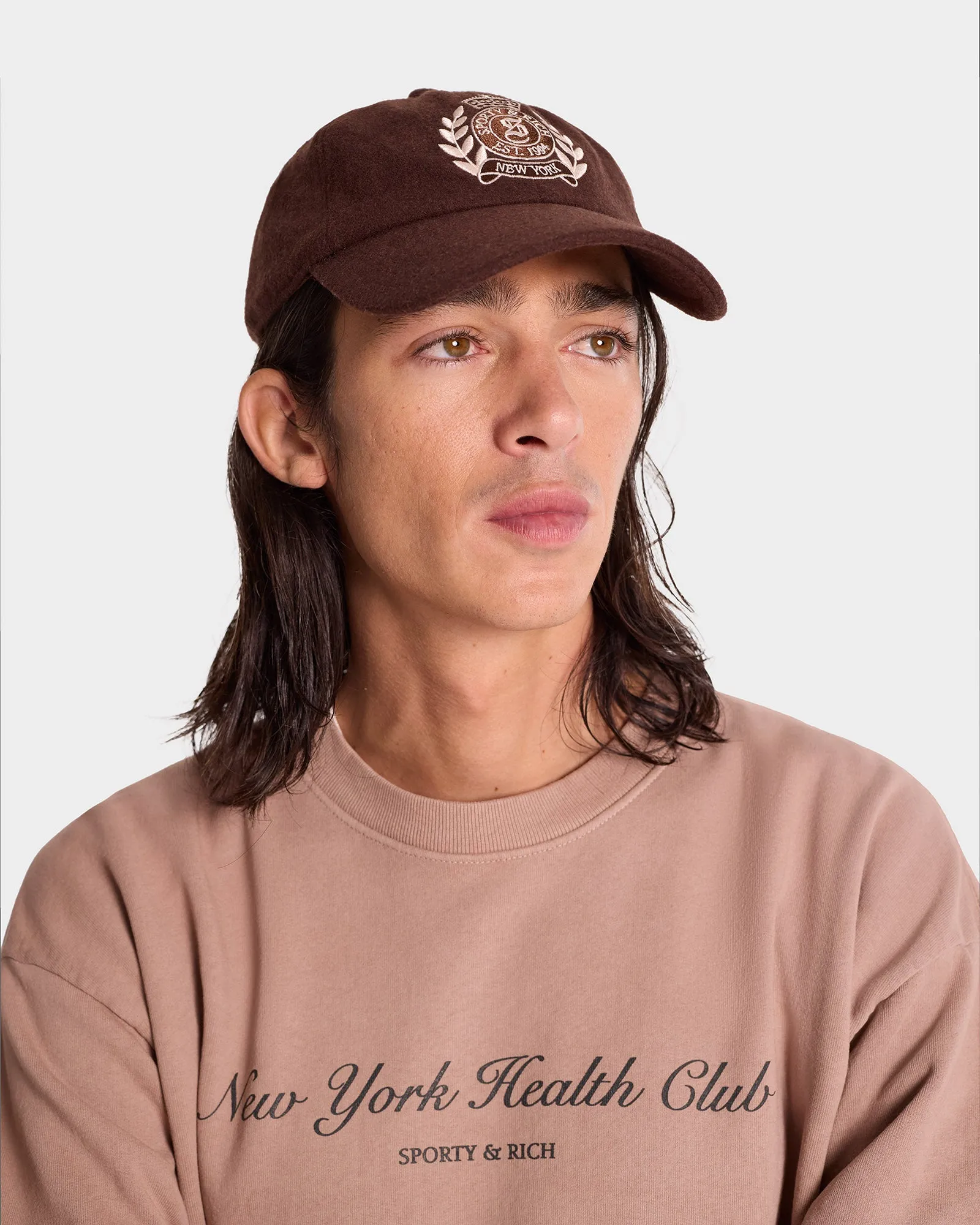 NY Crest Wool Hat - Chocolate sold by Sporty and Rich product image thumbnail 3