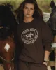 Riding Club Crewneck - Chocolate/Cream sold by Sporty and Rich