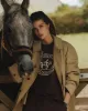 Riding Club Crewneck - Chocolate/Cream sold by Sporty and Rich