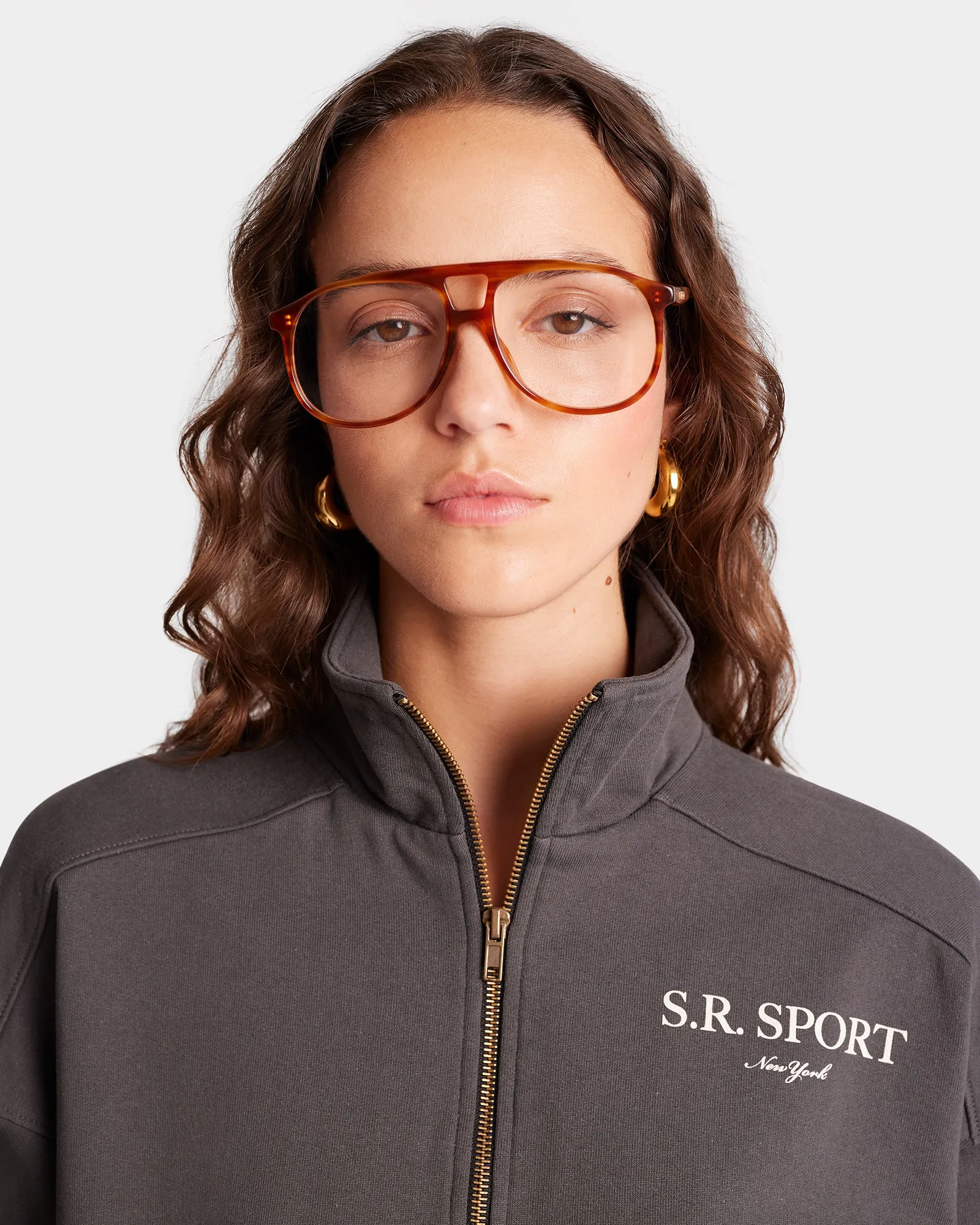 S.R. Sport Quarter Zip - Faded Black/Cream sold by Sporty and Rich product image thumbnail 3