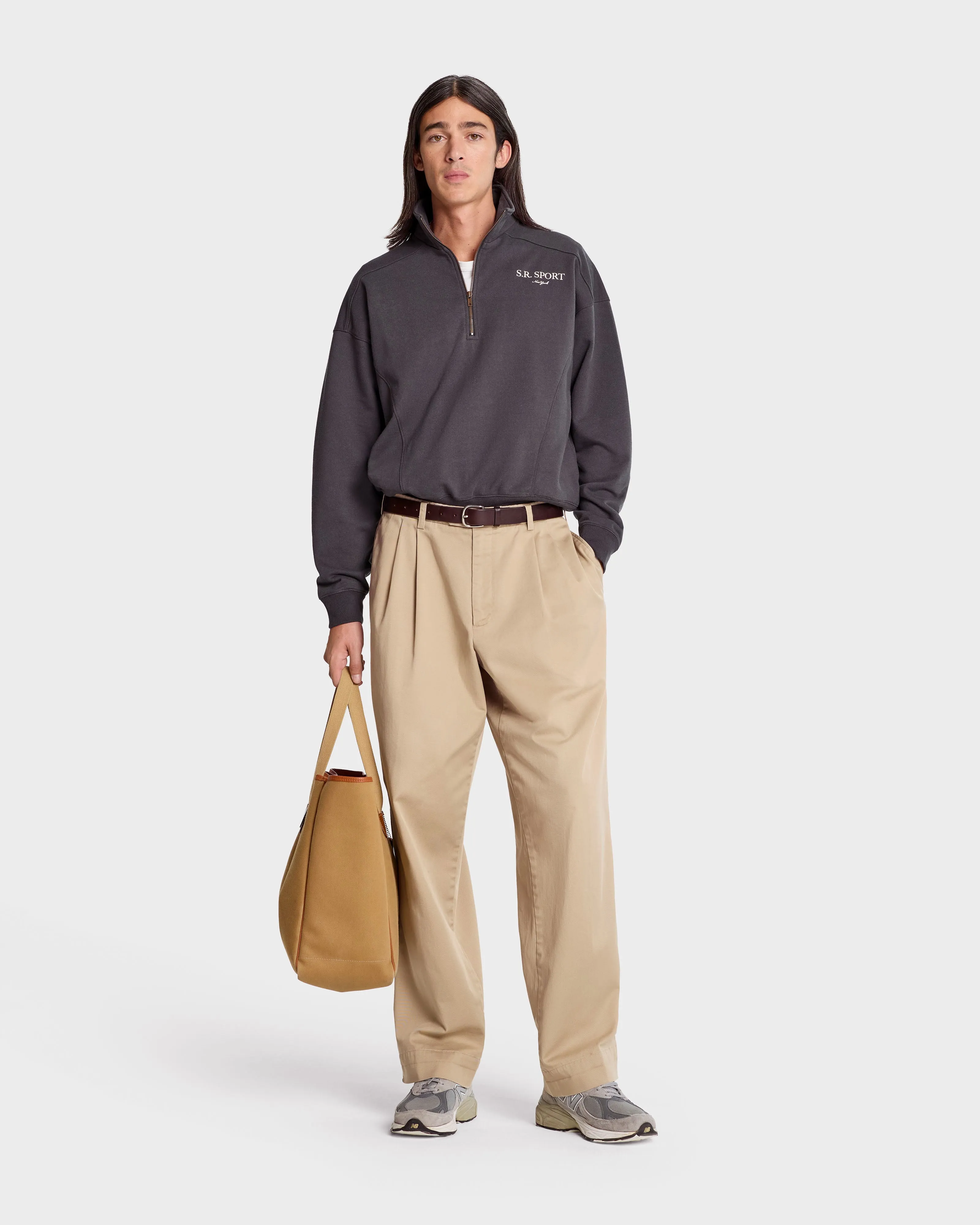 S.R. Sport Quarter Zip - Faded Black/Cream sold by Sporty and Rich product image thumbnail 5