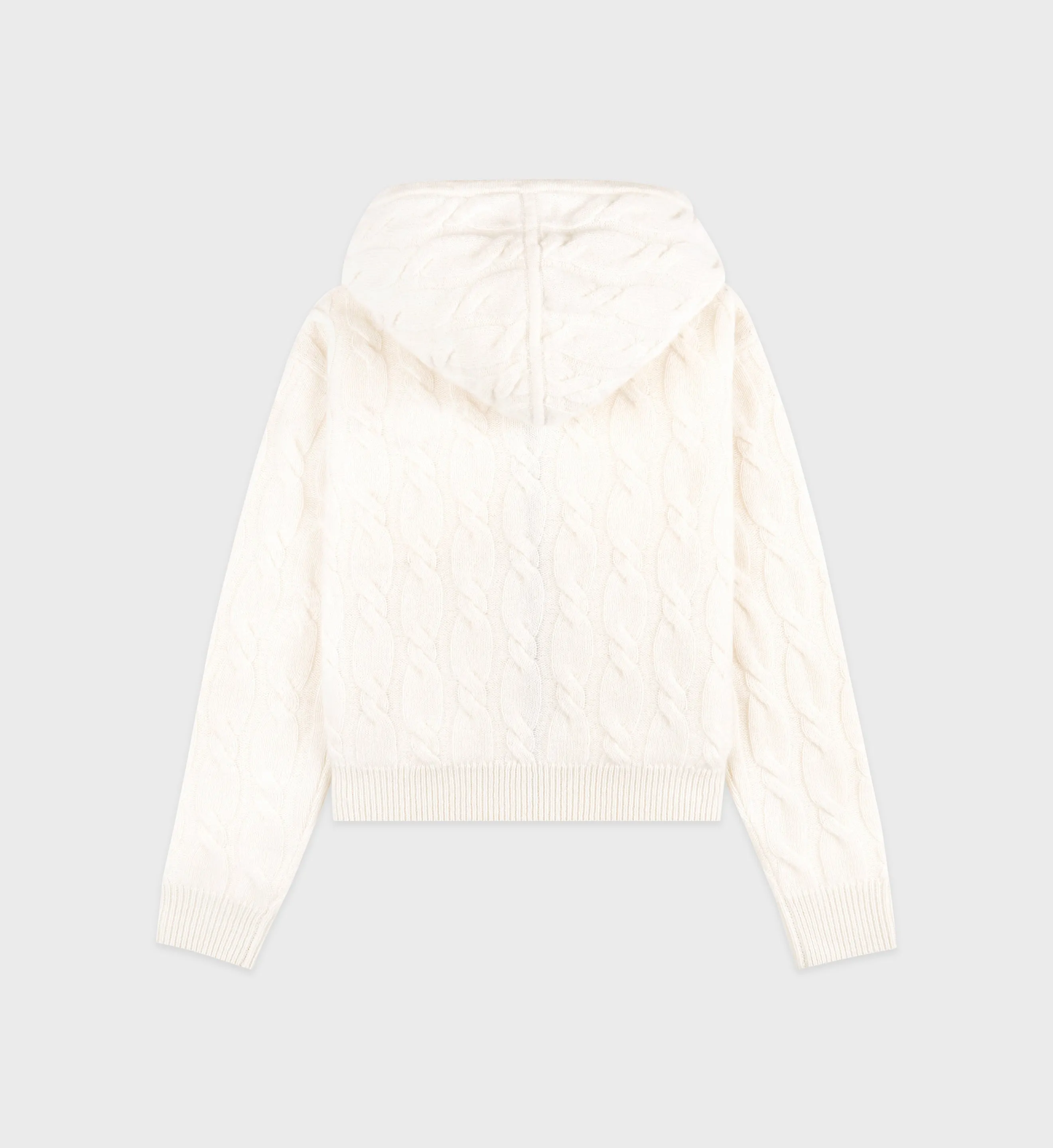 SRC Cableknit Cashmere Zip Hoodie - Cream/Navy sold by Sporty and Rich product image thumbnail 5
