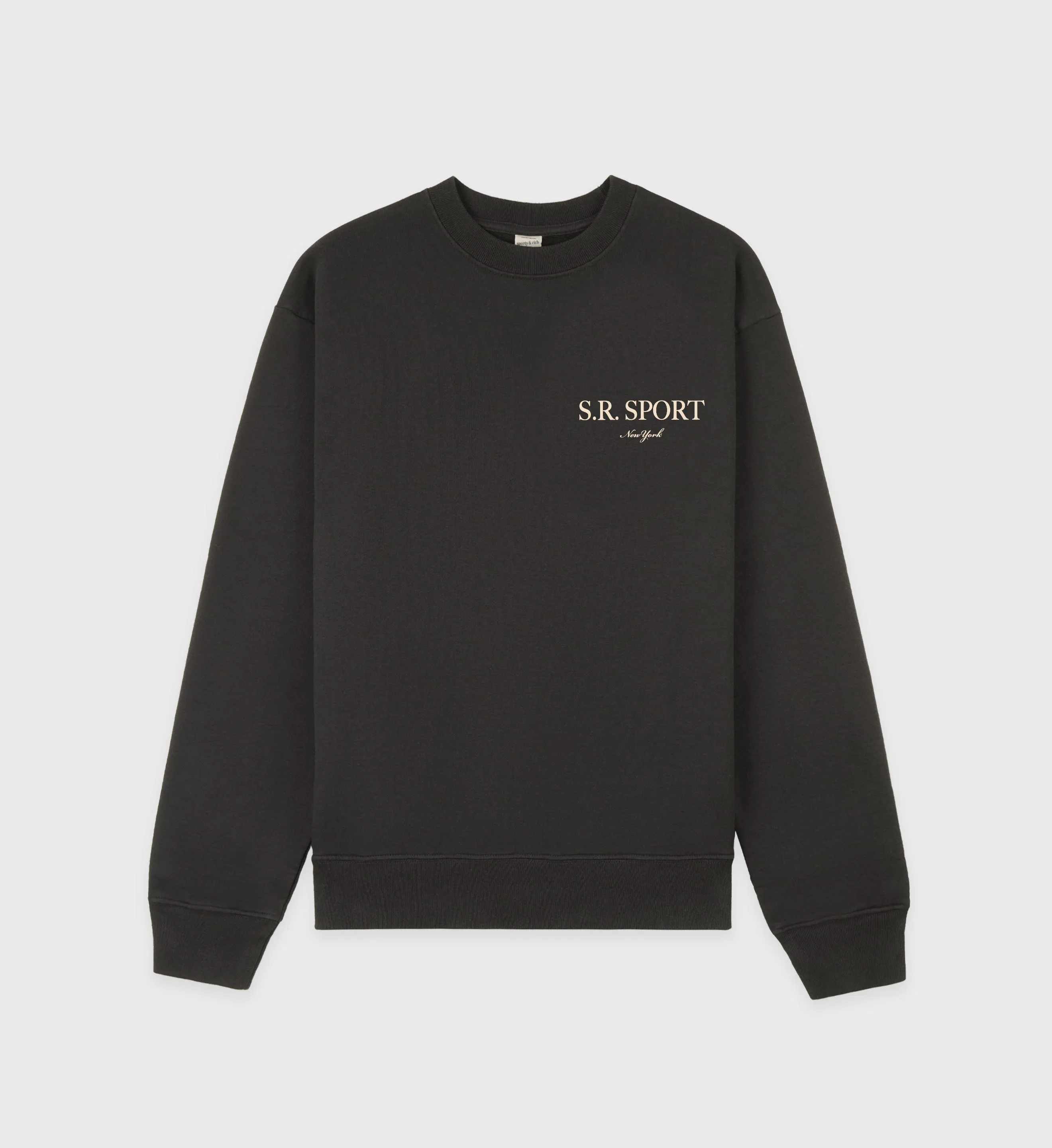 Wimbledon Crewneck - Faded Black/Cream sold by Sporty and Rich