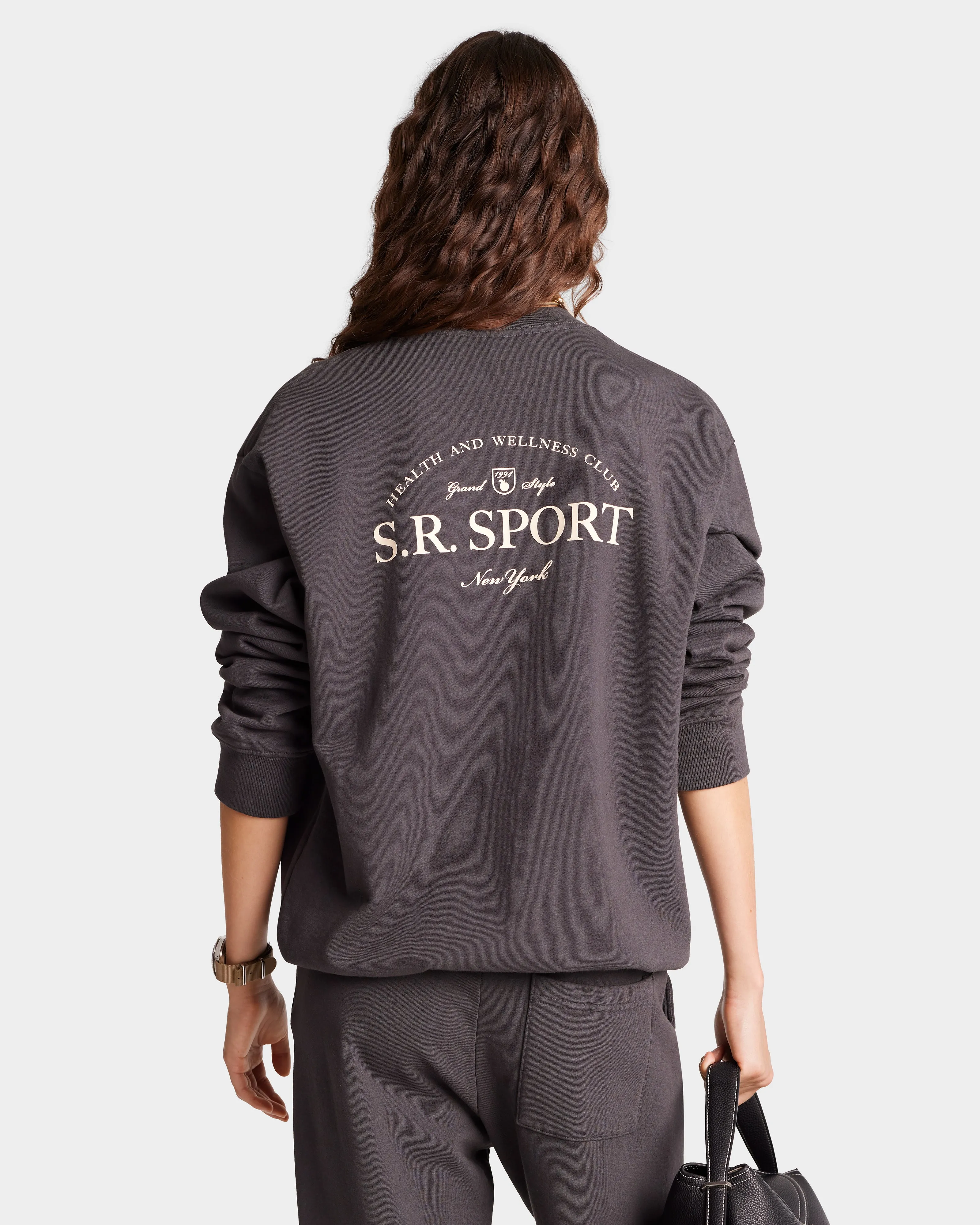 Wimbledon Crewneck - Faded Black/Cream sold by Sporty and Rich product image thumbnail 5