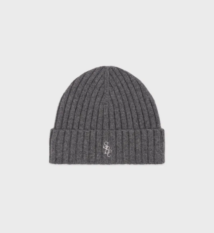 SRC Cashmere Beanie - Gray/White sold by Sporty and Rich