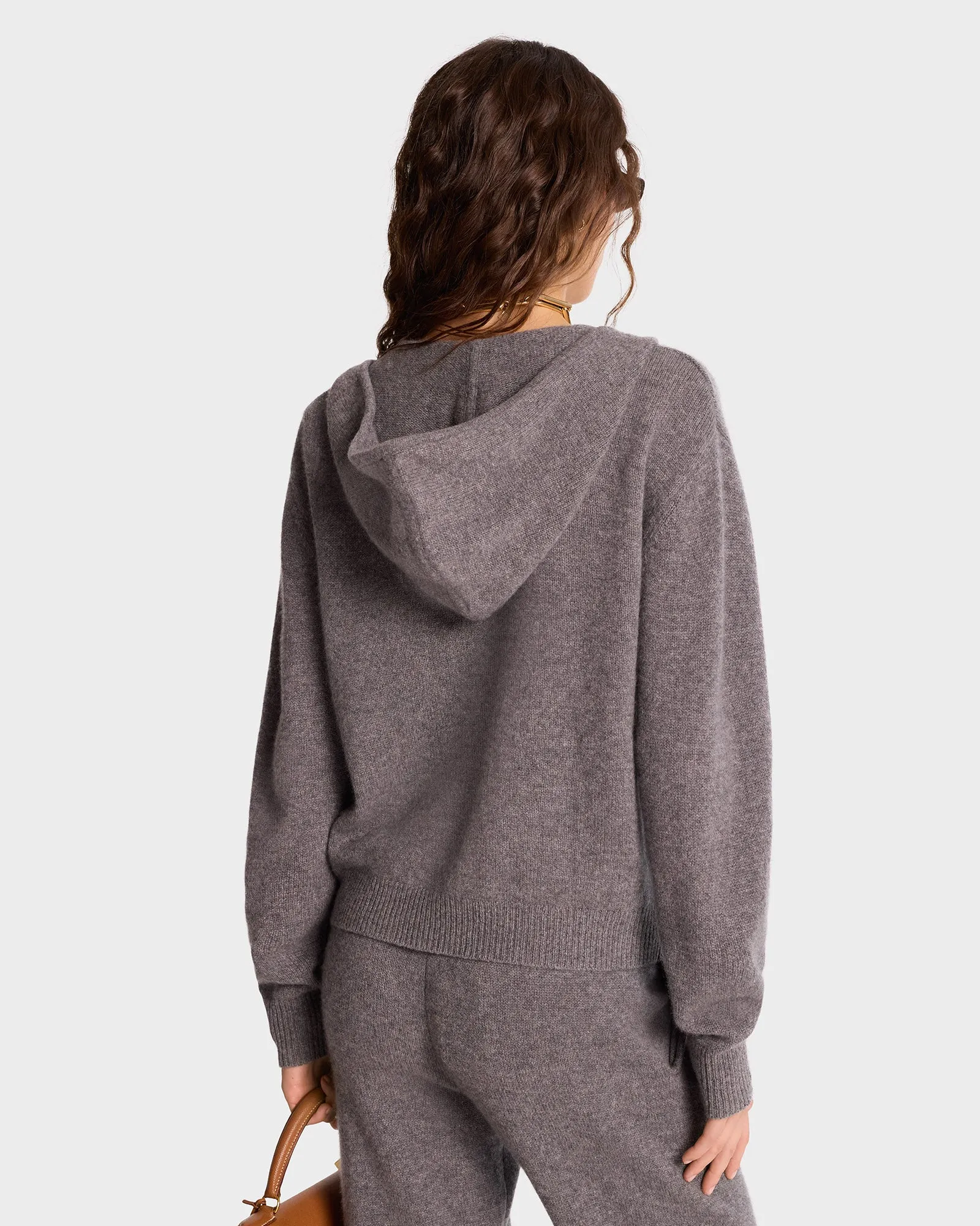 SRC Cashmere Zip Hoodie - Gray/White sold by Sporty and Rich product image thumbnail 4