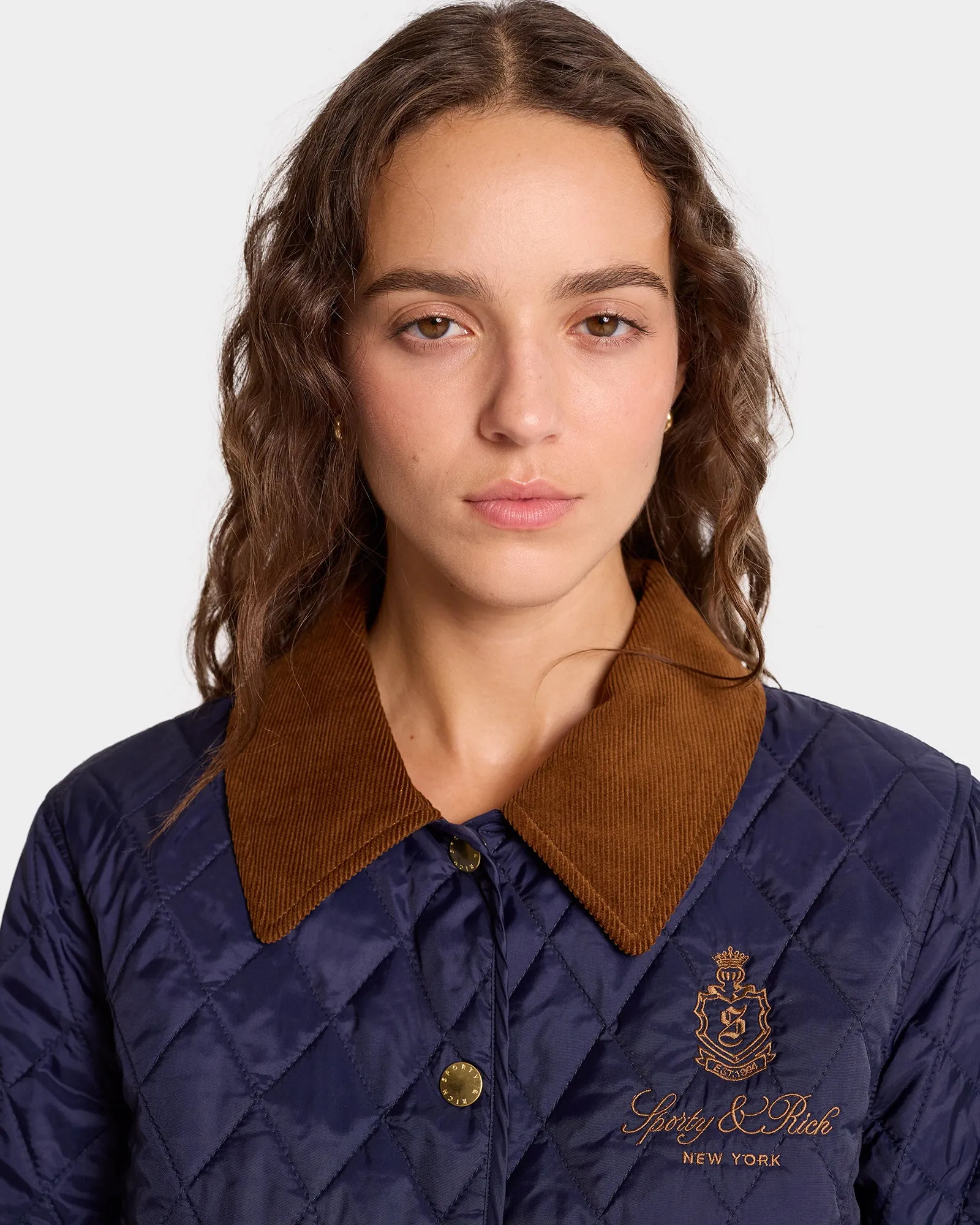 Vendome Nylon Quilted Jacket - Navy/Tan sold by Sporty and Rich product image thumbnail 5