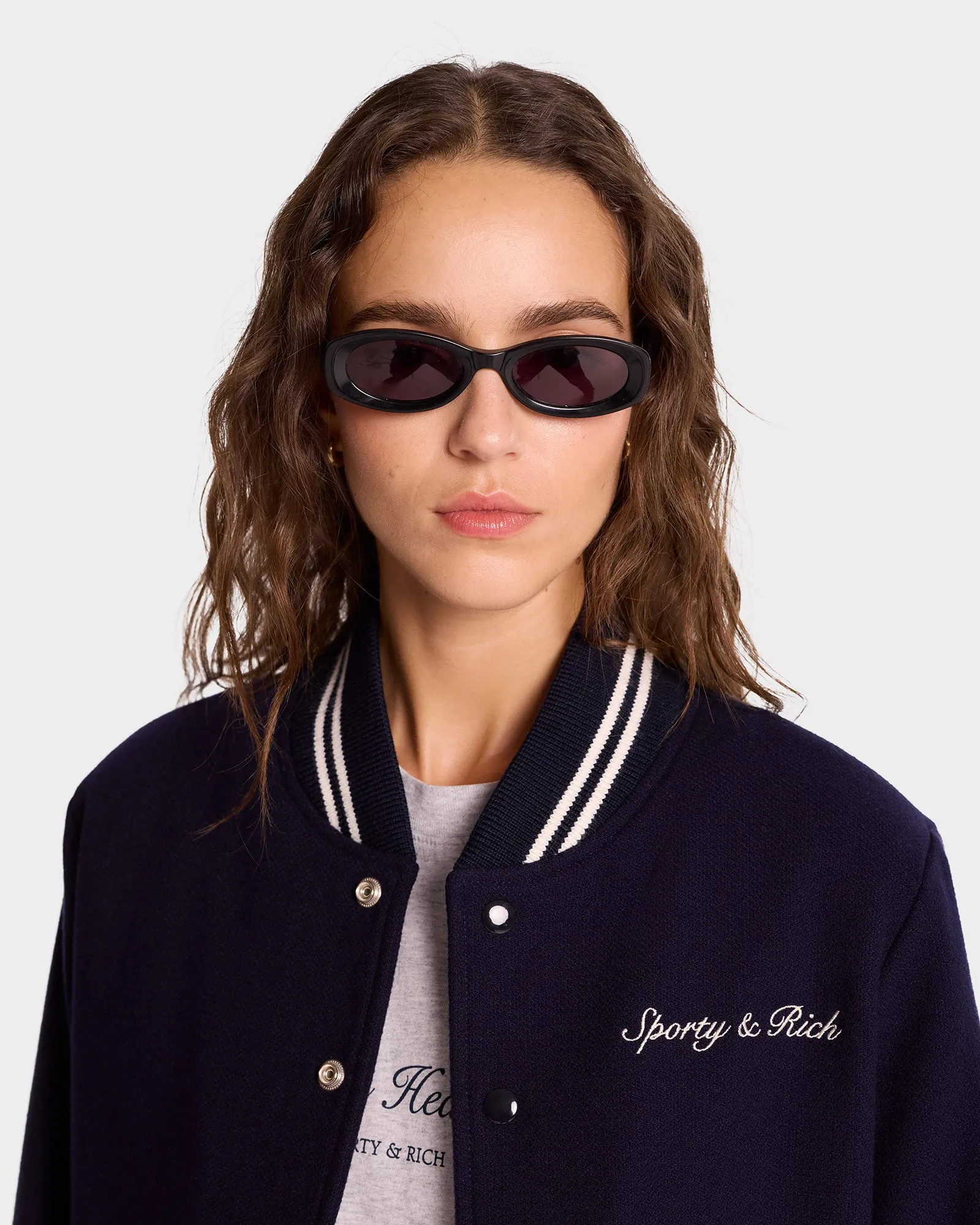 Syracuse Wool Varsity Jacket - Navy sold by Sporty and Rich product image thumbnail 3