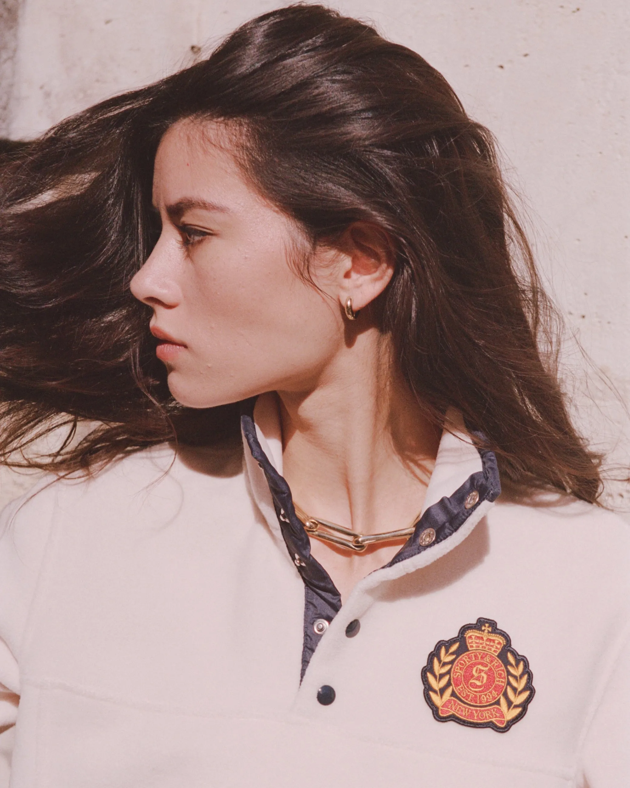 NY Crest Polar Sweatshirt - Cream/Gold sold by Sporty and Rich product image thumbnail 3