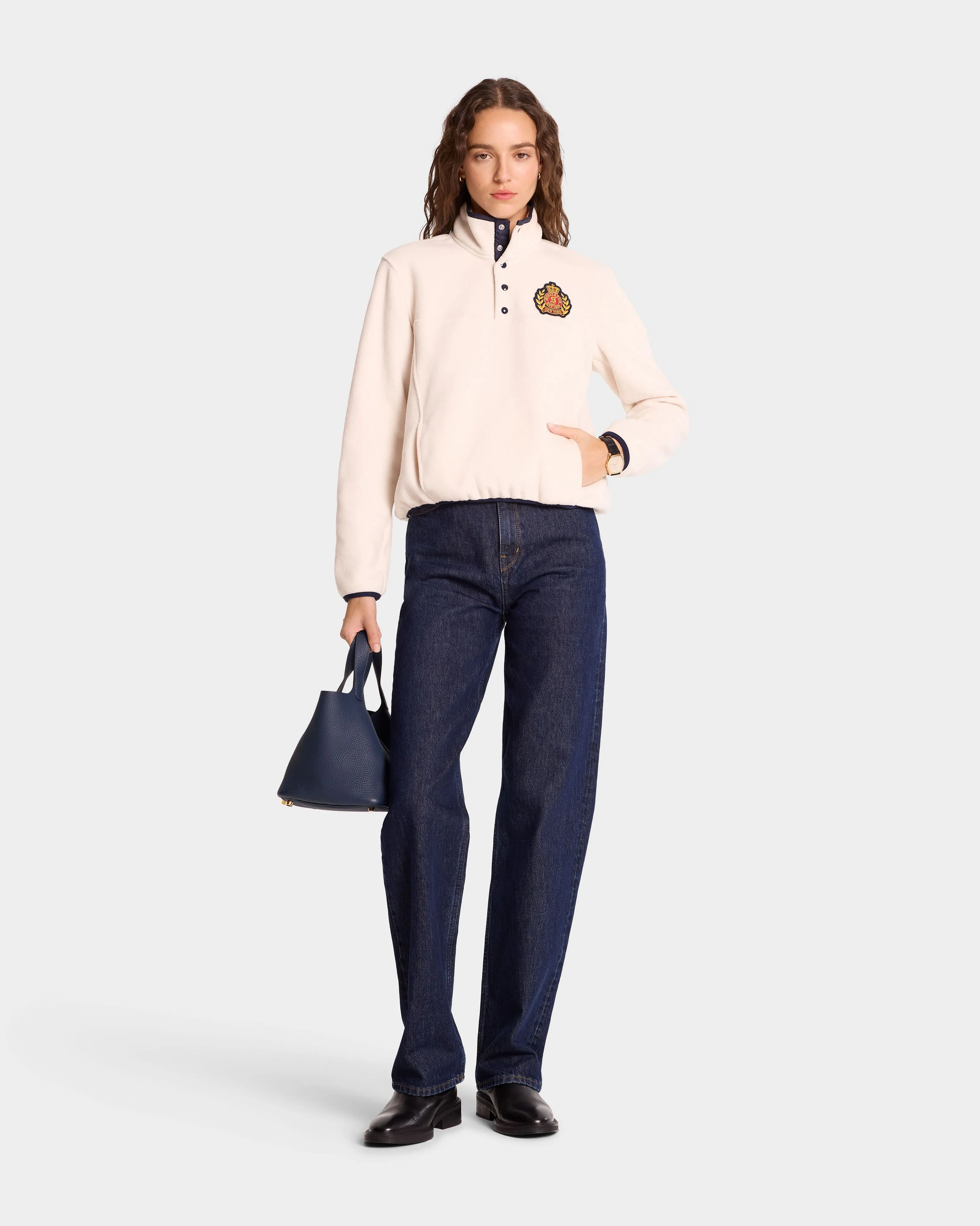 NY Crest Polar Sweatshirt - Cream/Gold sold by Sporty and Rich product image thumbnail 5