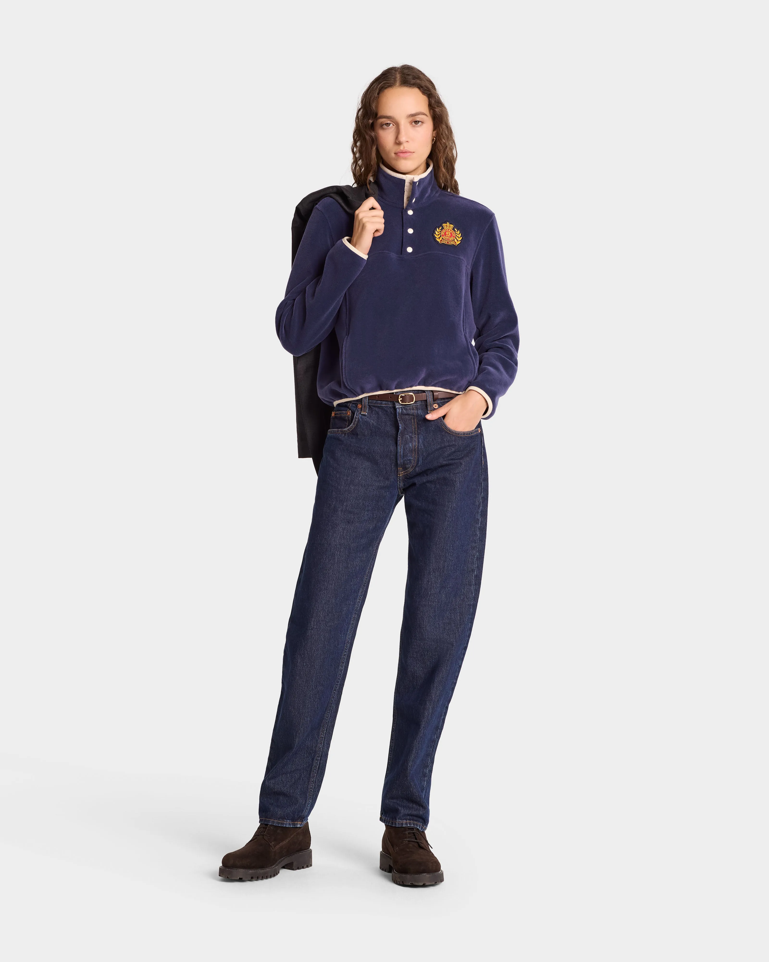 NY Crest Polar Sweatshirt - Navy/Gold sold by Sporty and Rich product image thumbnail 2