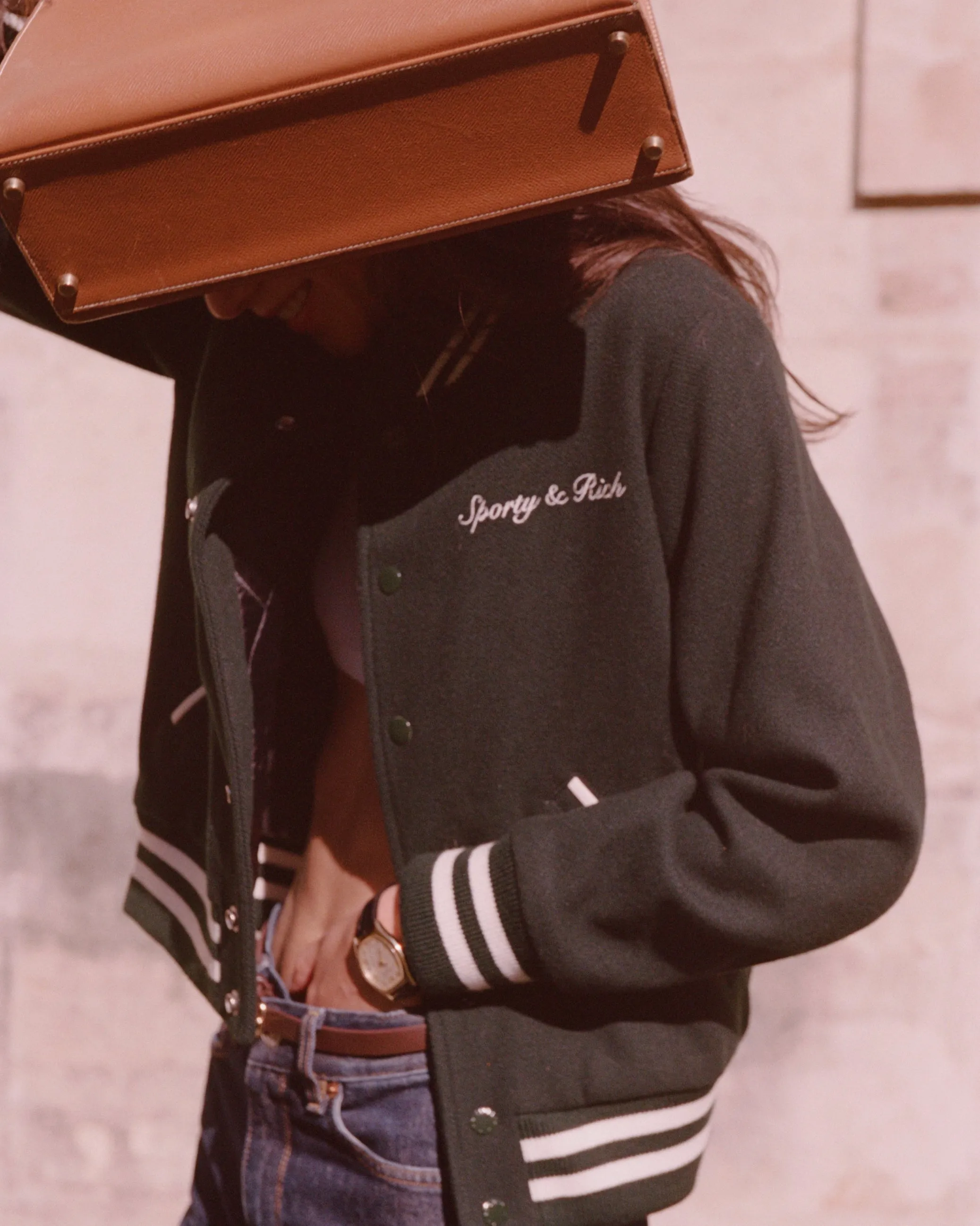 Syracuse Wool Varsity Jacket - Forest sold by Sporty and Rich product image thumbnail 3