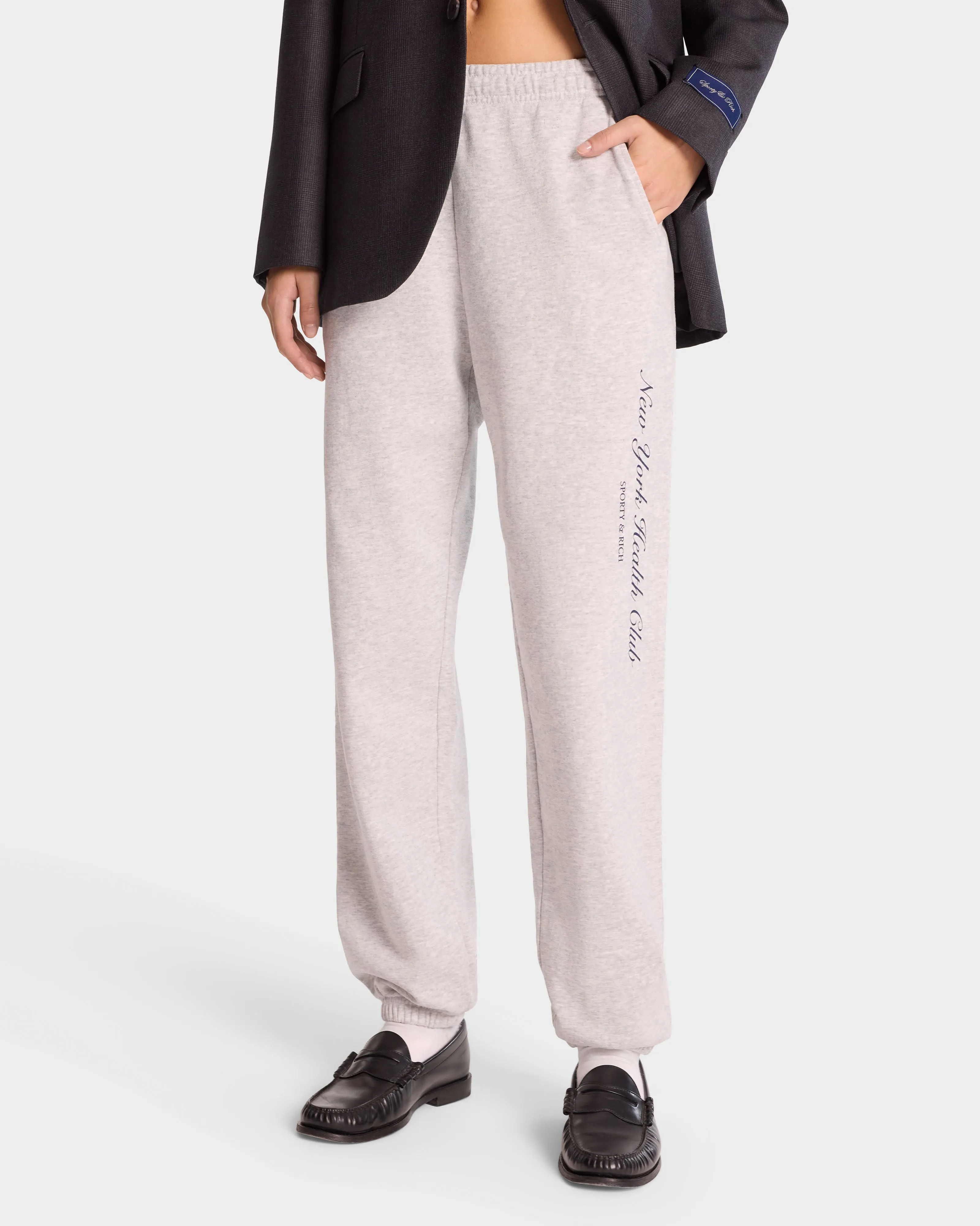 NY Health Club Sweatpant - Heather Gray/Navy sold by Sporty and Rich product image thumbnail 3