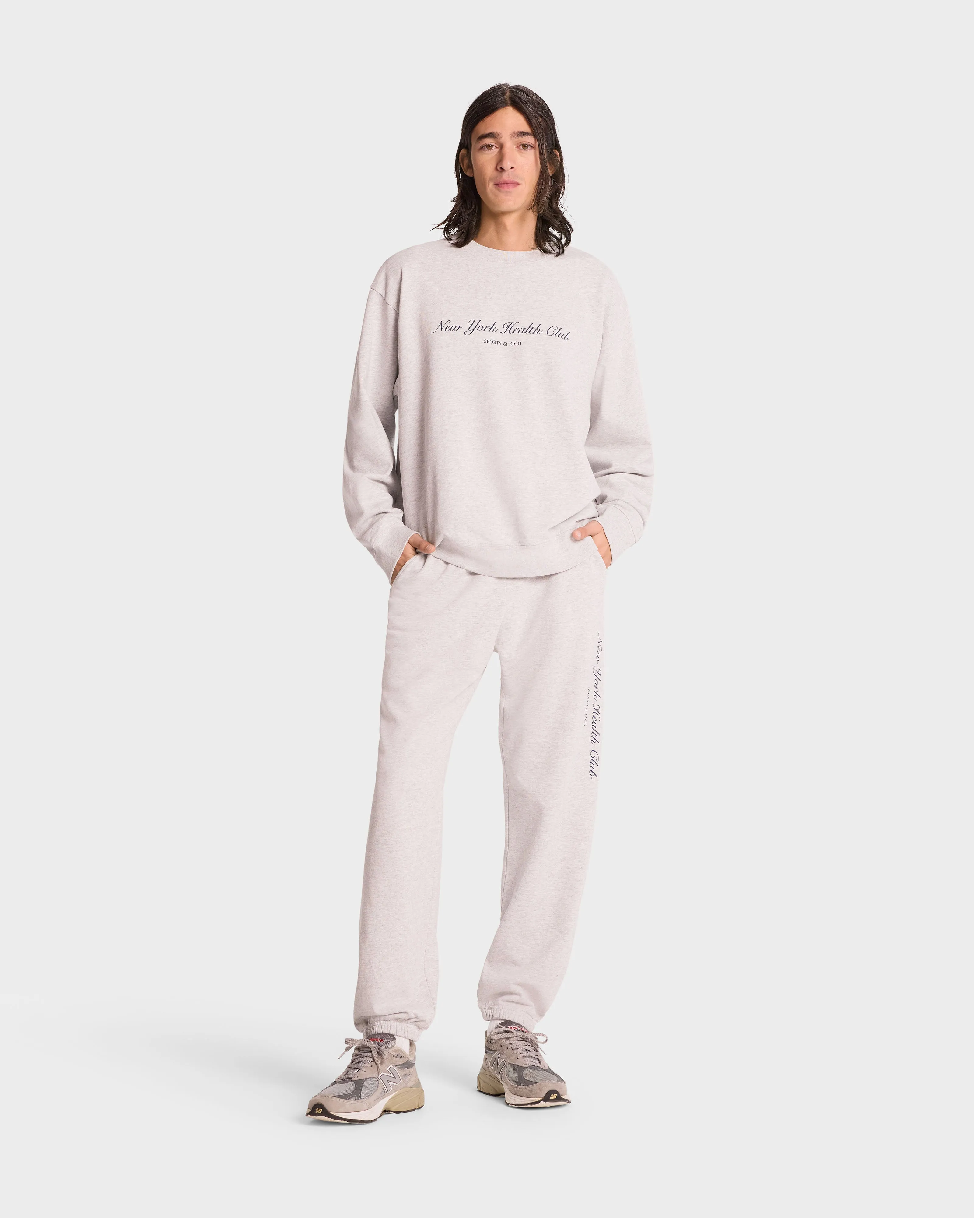 NY Health Club Sweatpant - Heather Gray/Navy sold by Sporty and Rich product image thumbnail 5